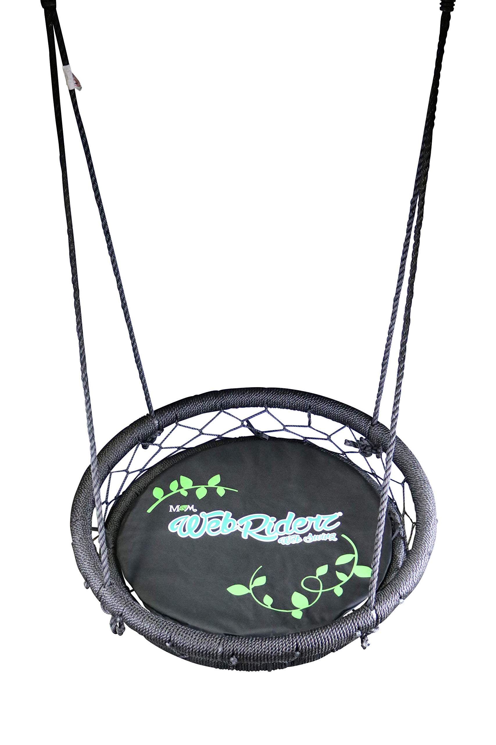 Web Riderz Basket Swing for Kids - Durable Black Outdoor Play Swing Set - Perfect for Backyards, Parks, and Playgrounds