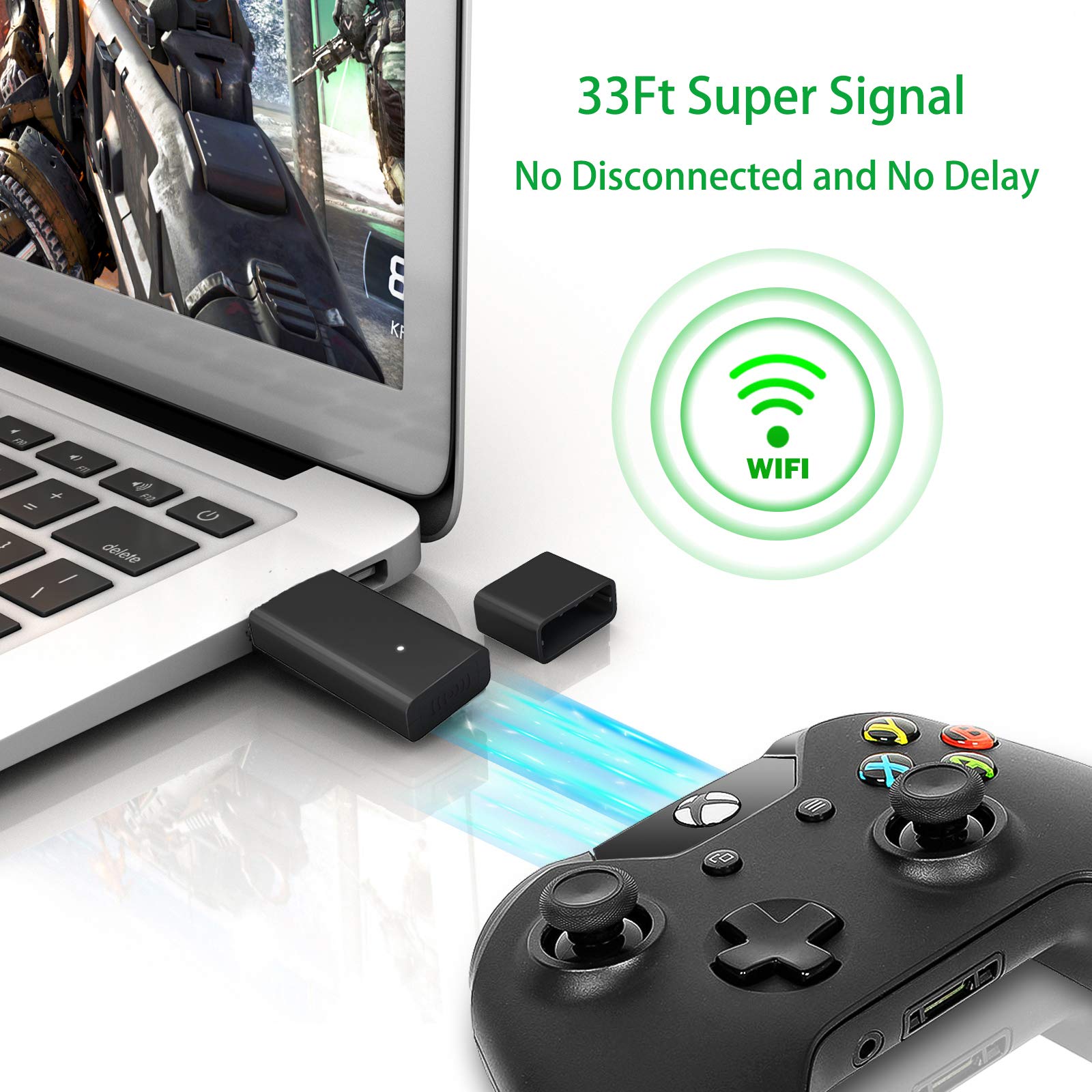 NOPWOK Wireless WiFi Adapter for PC - Compatible with Windows 10/8/7 - High Speed USB Network Adapter - Perfect for Gaming, Streaming & Home Office Use