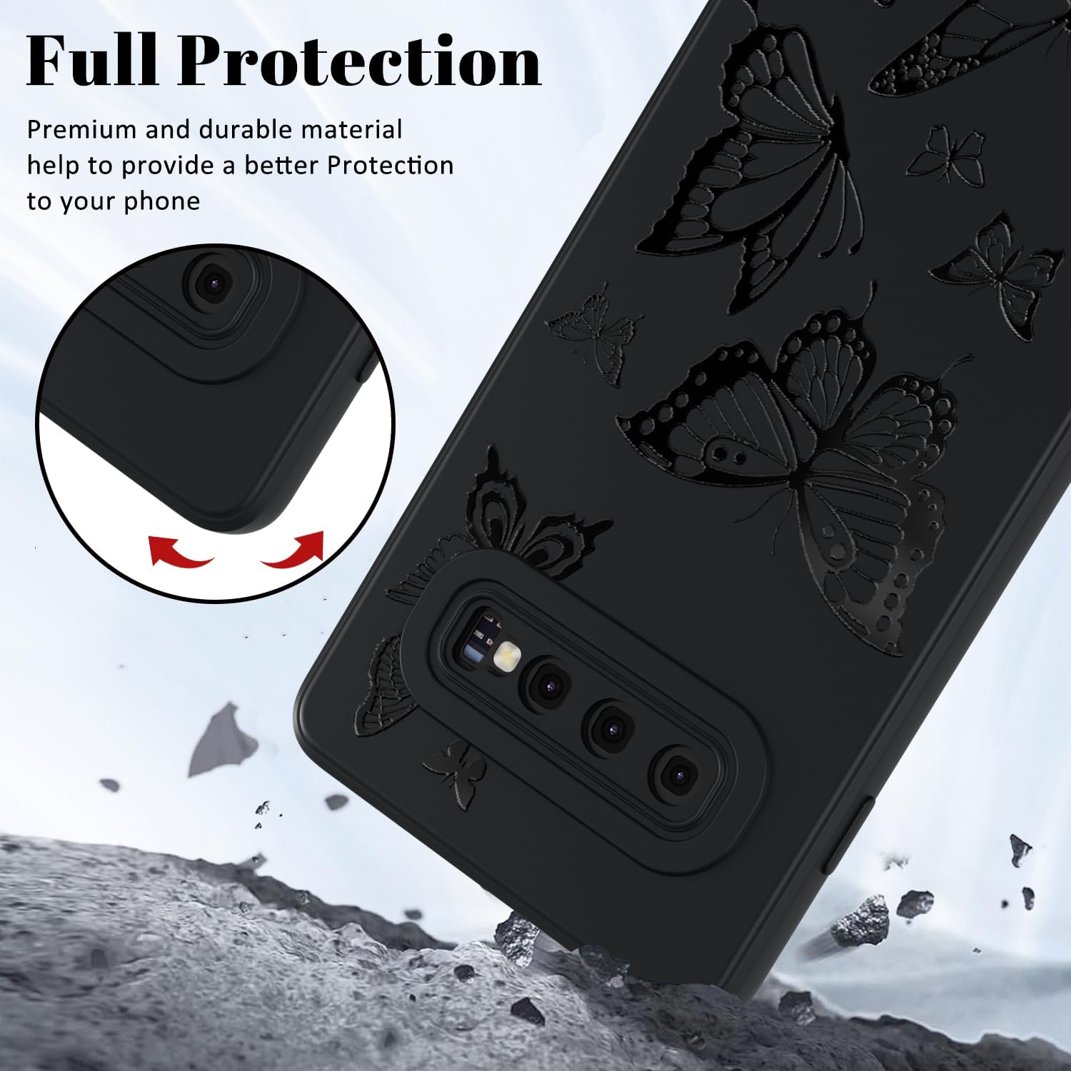 Samsung Galaxy S25 Plus Case - Flower Butterfly Design Soft Silicone Phone Cover - Slim Protective Shockproof Case for Everyday Use, Work & Travel