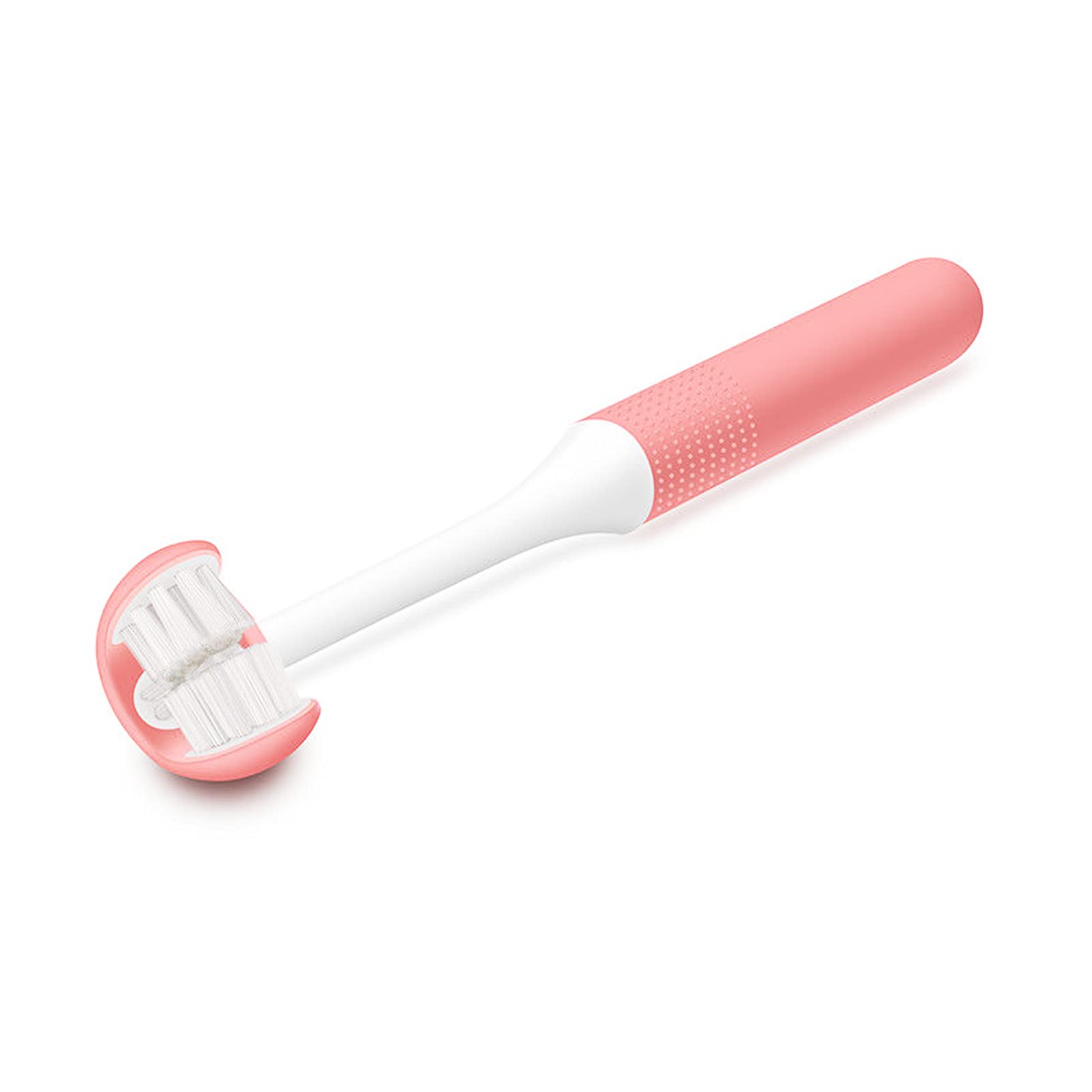 Orbital U-Shaped Kids Toothbrush for 5-12 Years Old - 360° Wrapping Teeth Design for Effective Cleaning, Whitening & Strong Teeth - Soft Bristles for Gentle Oral Care - Perfect for Home, Travel & School Use (Pink)