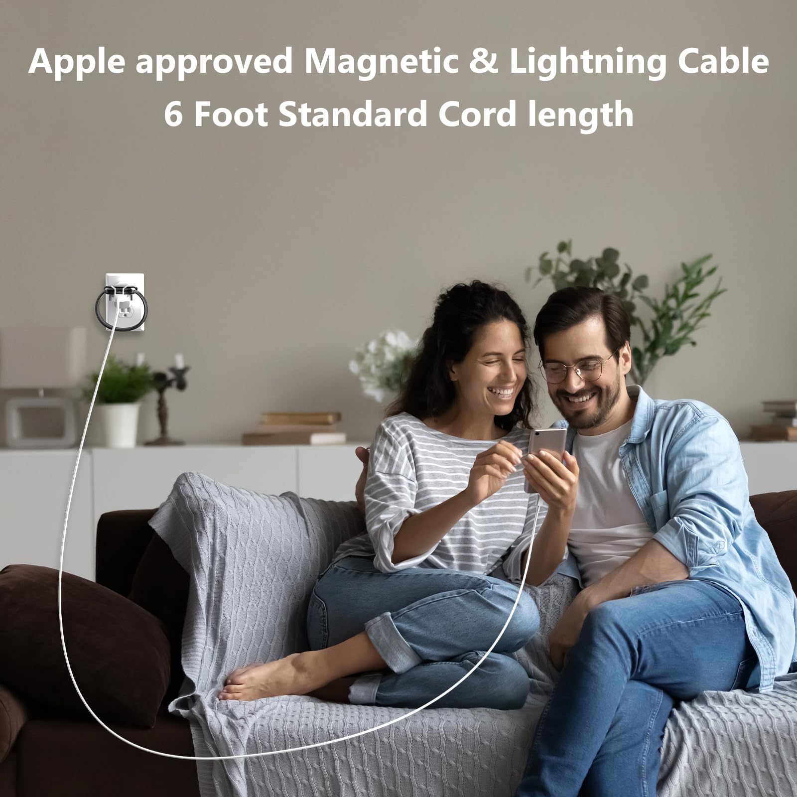 2-in-1 Magnetic USB C Charger for Apple Watch & iPhone - 6FT Fast Charging Cable Compatible with iWatch Series Ultra/SE/iPhone 14/13/12 - Perfect for Travel, Office & Nightstand Charging