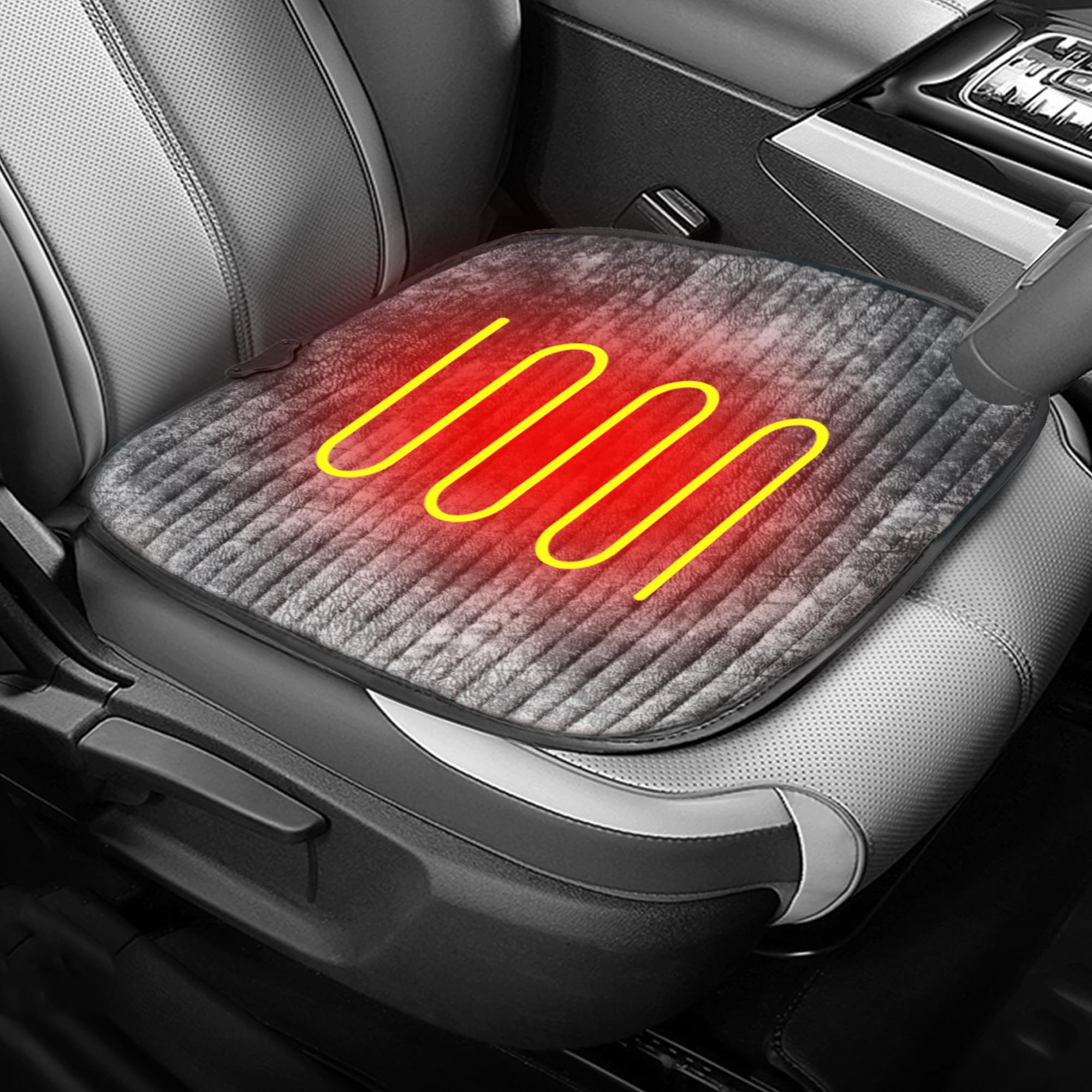 Universal Plush Car Seat Cushion - Warm & Comfortable Bottom Seat Pad for Winter Driving - Fits Cars, Trucks, SUVs, Vans & Office Chairs - Home & Outdoor Use (Grey, 1PC) - Perfect for Long Commutes, Road Trips & Cold Weather Comfort