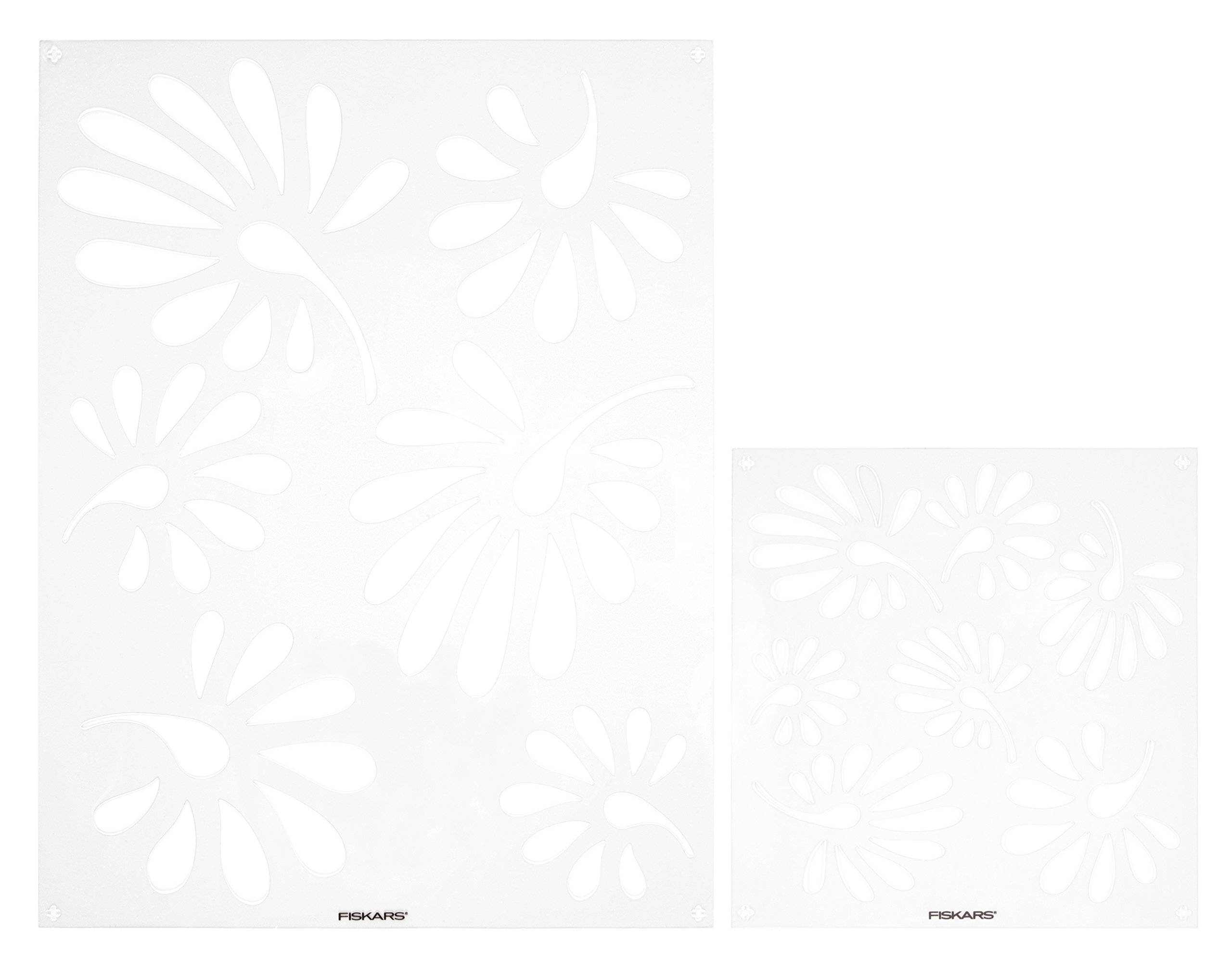 Fiskars 2-Pack Stencil Set with Fitz Fan Design - DIY Scrapbooking, Card Making & Home Decor Craft Supplies for Artists and Crafters