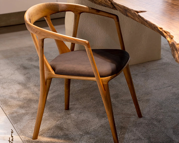Premium Solid Walnut Dining Chair - Italian Style Luxury Wooden Chair for Home, Restaurant & Office - Elegant & Durable Seating Solution