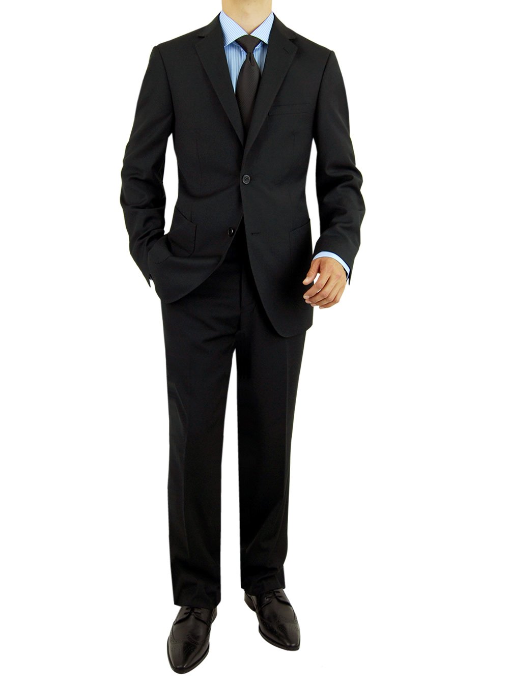 Salvatore Exte Men's 2-Button Slim Fit Suit Set - Modern Business Blazer & Dress Pants for Weddings, Office & Formal Events | Premium Wool Blend Suit