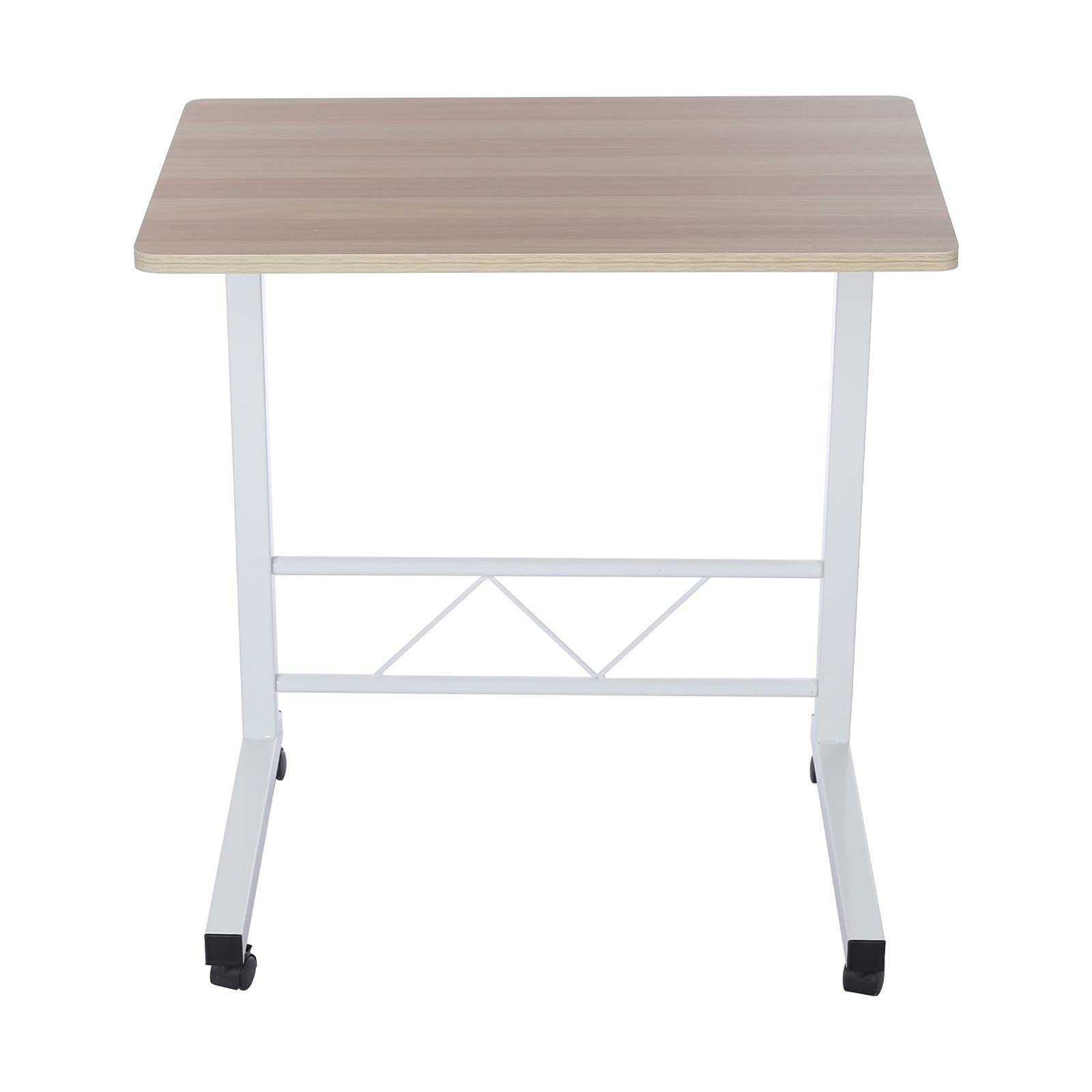 Adjustable Height Home Office Desk - Mobile Computer Desk with Wheels, Portable Laptop Stand for Bedroom, Study & Workspace | Fast US Shipping (Yellow)
