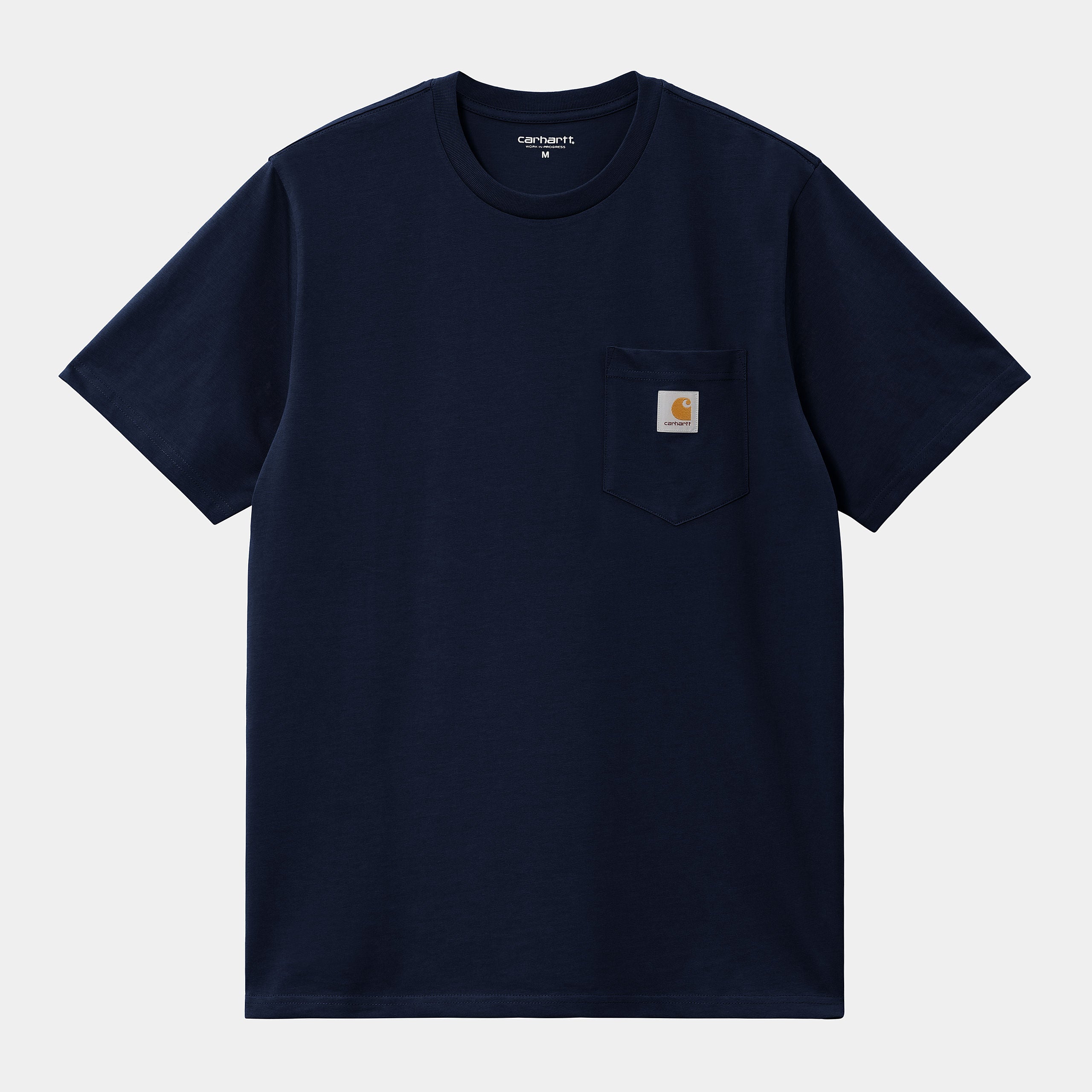 Carhartt Men's Loose Fit Heavyweight Short Sleeve Pocket T-Shirt - Navy Blue - Durable Workwear for Construction & Outdoor Activities