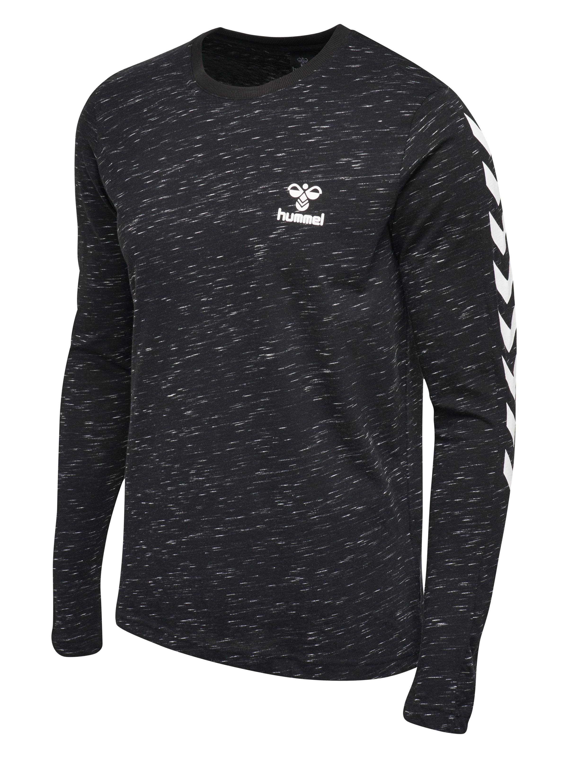 Hummel HmlGLAY Long Sleeve T-Shirt for Men & Women - Heather Black - Comfortable Casual Wear for Everyday, Workout, and Street Style