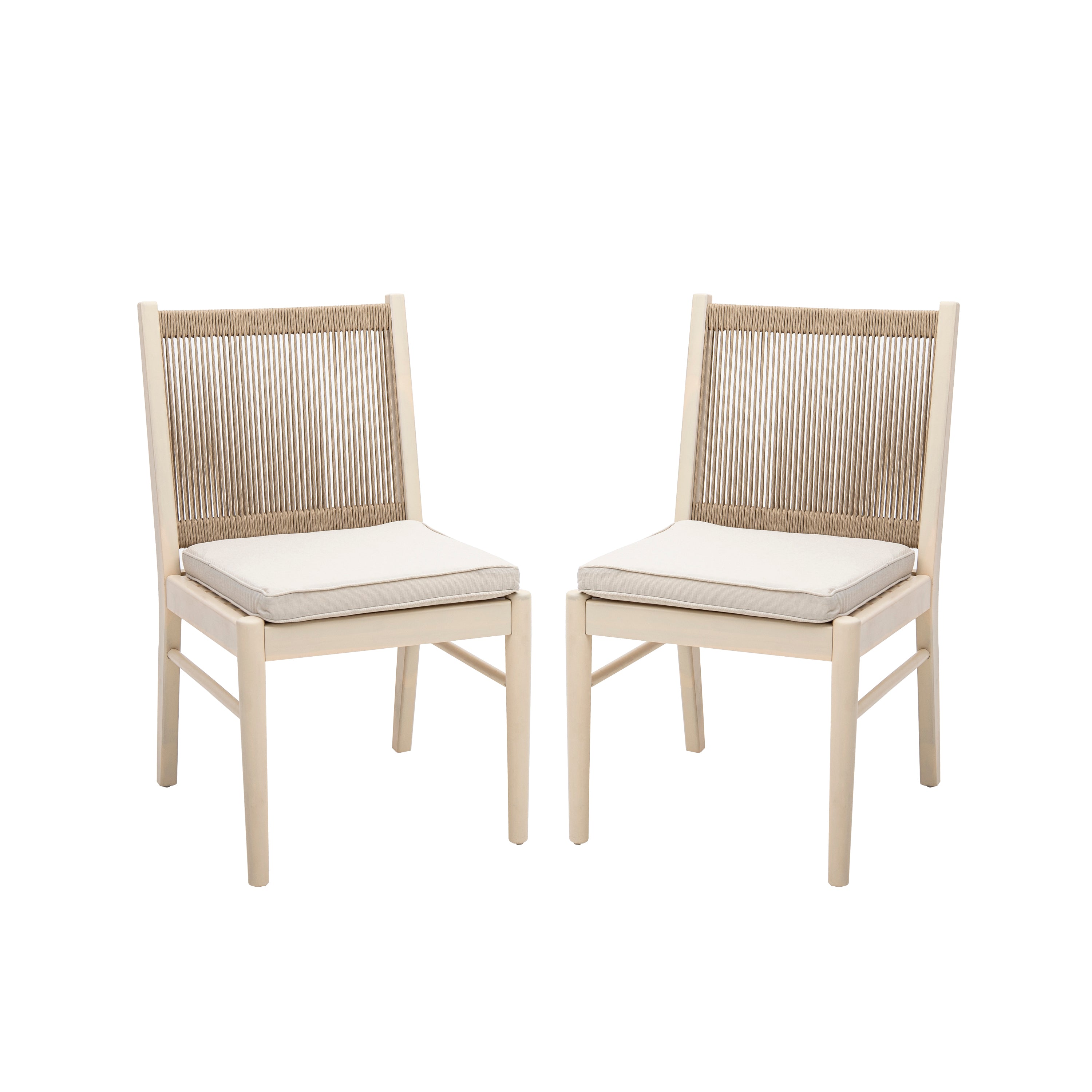 CORDOBA KD Dining Chair Set of 2 - Modern Wooden Kitchen Chairs with Upholstered Seat - Perfect for Dining Room, Kitchen, and Breakfast Nook