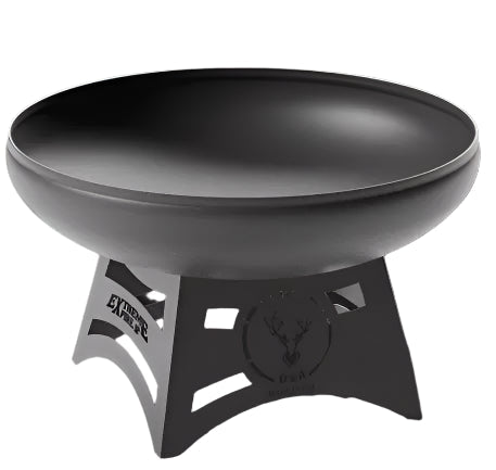 Buck USA Little Buck Carbon Steel Fire Bowl with Stand - Durable Outdoor Fire Pit for Camping, Backyard & Patio | BU Xtreme Fire Bowl | Perfect for Bonfires, S'mores & Outdoor Gatherings