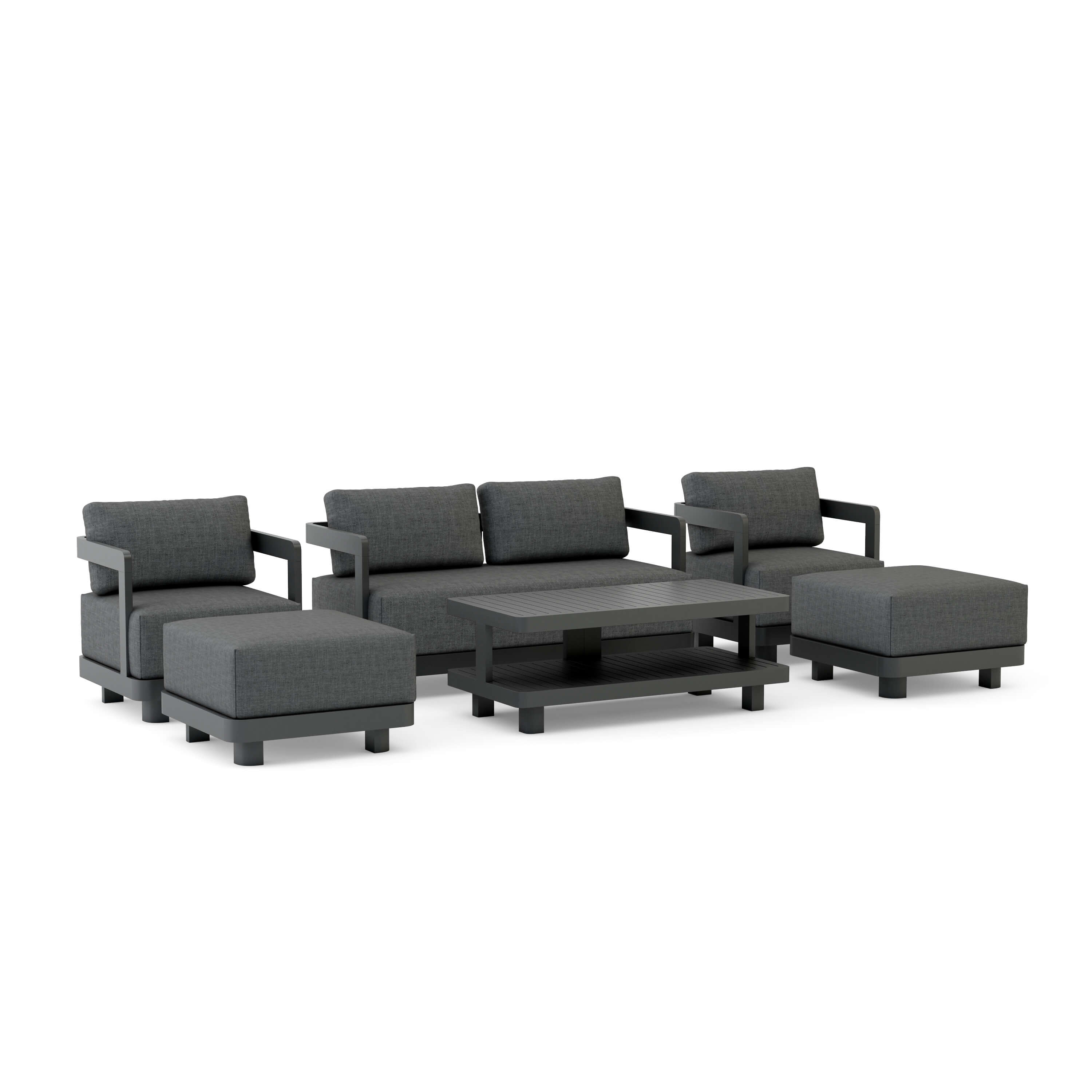 6-Piece Granada Deep Seating Patio Set - Outdoor Wicker Furniture with Cushions for Backyard, Poolside & Garden Relaxation
