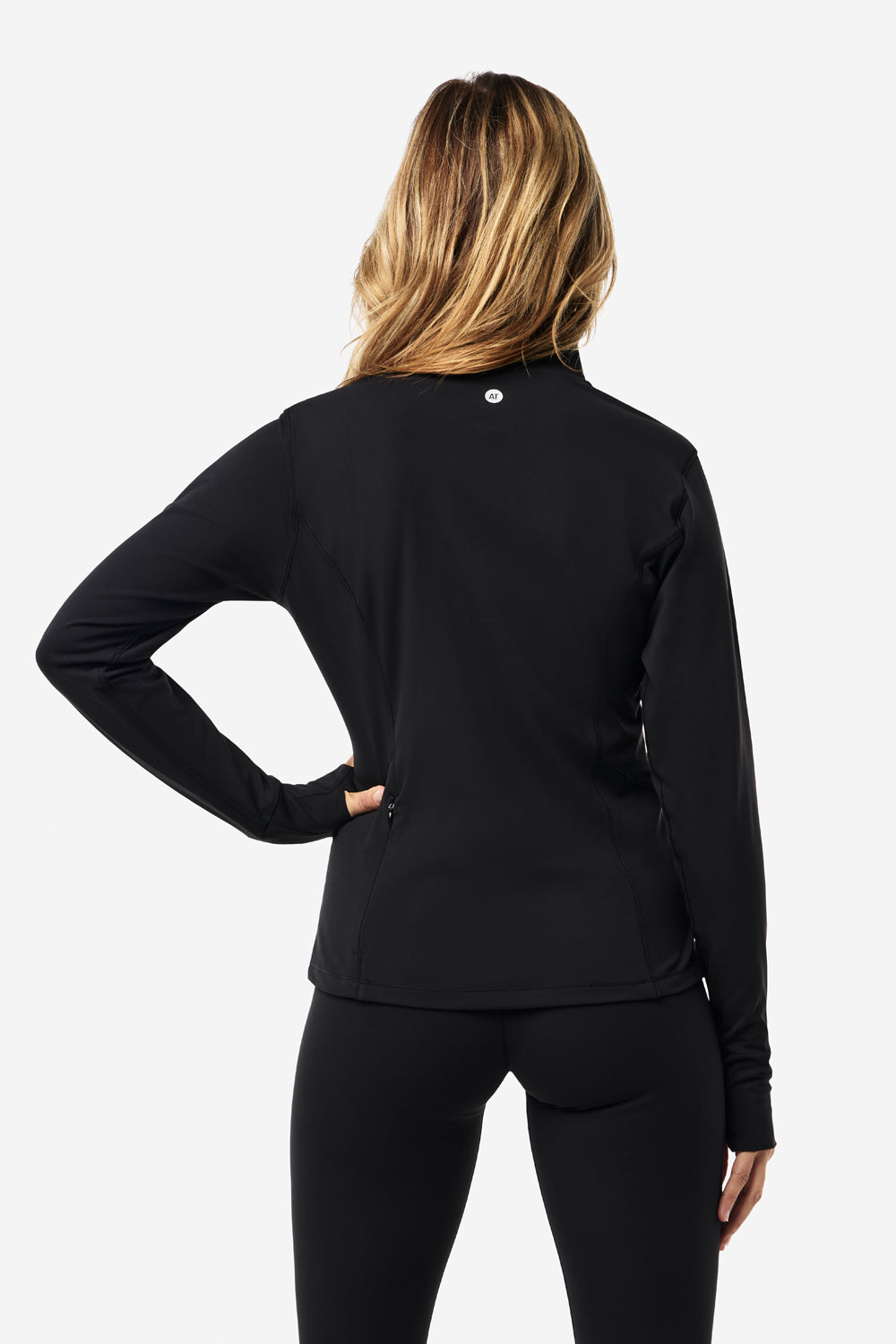 Men's Quarter Zip Base Layer Top - Black | Moisture Wicking Thermal Shirt for Hiking, Running & Outdoor Activities