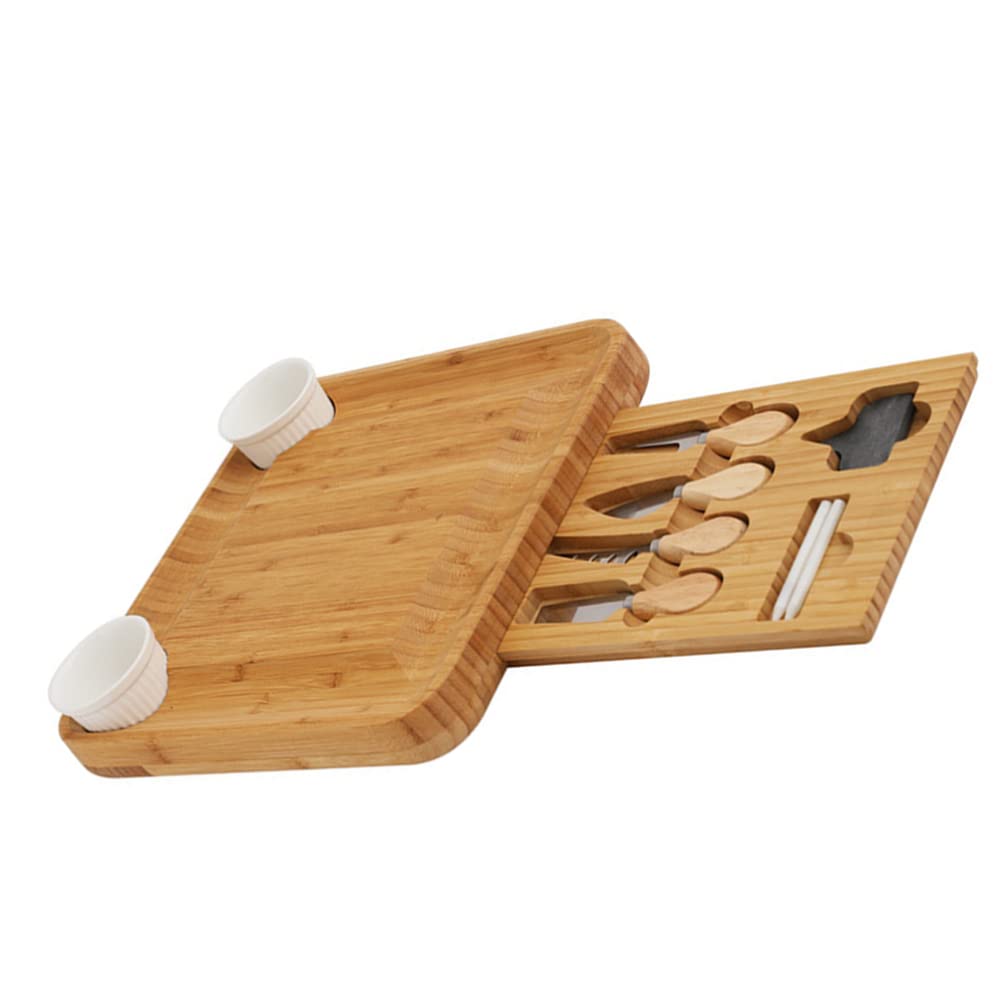 Premium Wooden Charcuterie Board Set with Cheese Knives - Elegant Serving Tray for Wine, Cheese, Meat & Bread - Perfect Housewarming Gift for Home, Restaurant & Entertaining