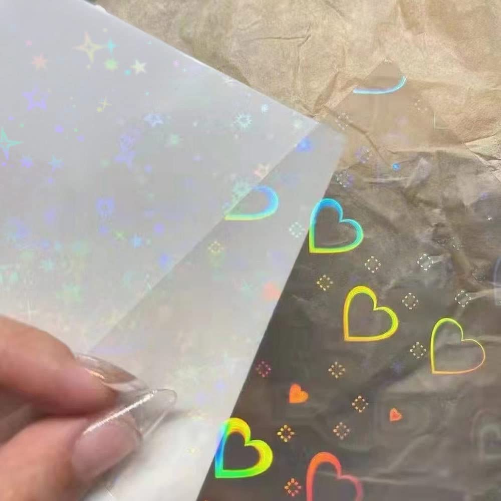 12pcs Aurora Nail Stickers - 3D Holographic Nail Art Decals for Women, DIY Manicure Foils with Ice Laser Heart Design, Trendy Nail Decorations for Parties, Weddings & Special Occasions
