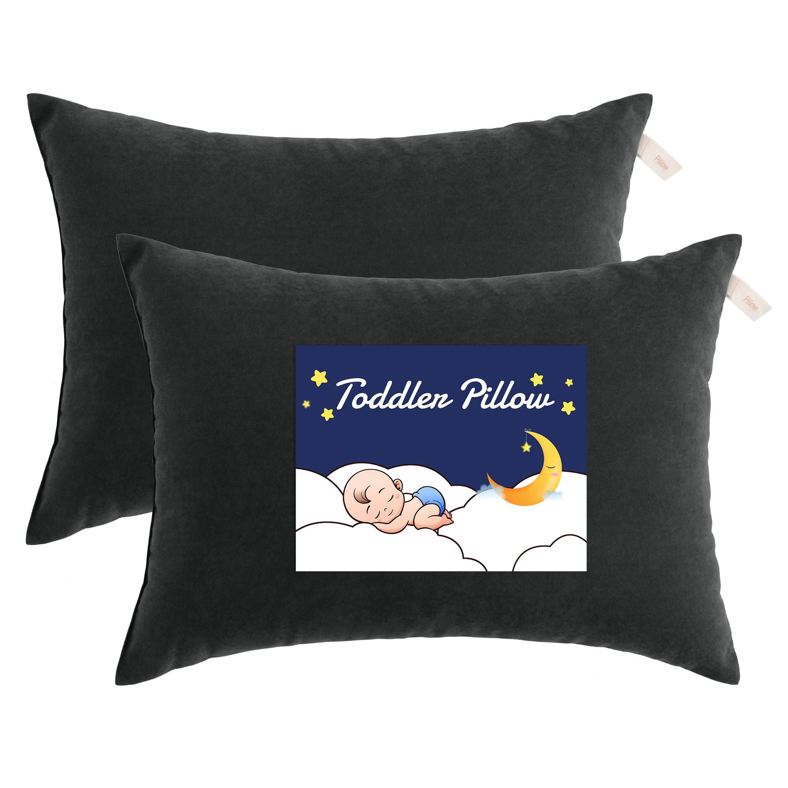 NTBAY 2 Pack Hypoallergenic Microfiber Toddler Pillows - Soft & Breathable Baby Pillow for Crib, Travel, and Nursery (12x16 Inches) - Perfect for Infants, Daycare, and Airplane Use