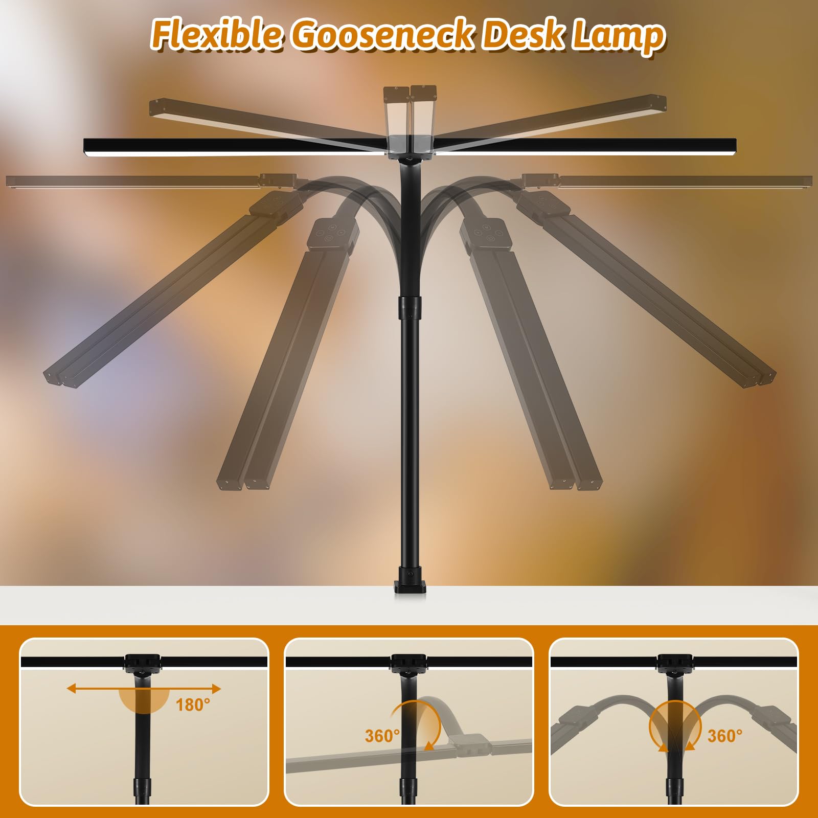 Double Head LED Desk Lamp with Remote Control - 24W Brightest Adjustable Office Light for Home, Study & Workbench - Anti-Glare Computer Lamp for Architects, Drafting & Reading (Perfect for Night Work & Eye Protection)