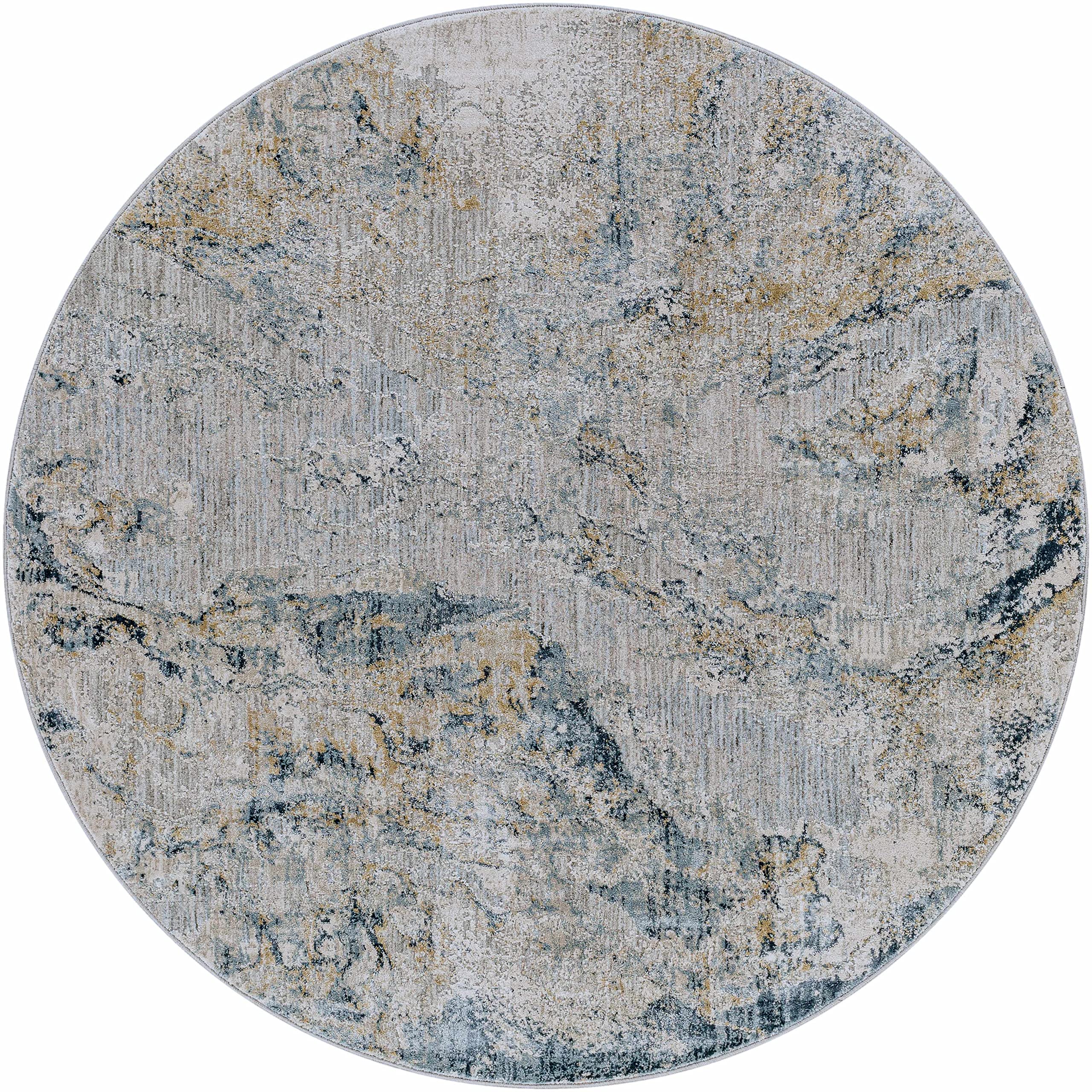 Modern Abstract Area Rug for Living Room & Bedroom - Hauteloom Maddington Carpet in Gray, Olive Green, Blue - 2'7