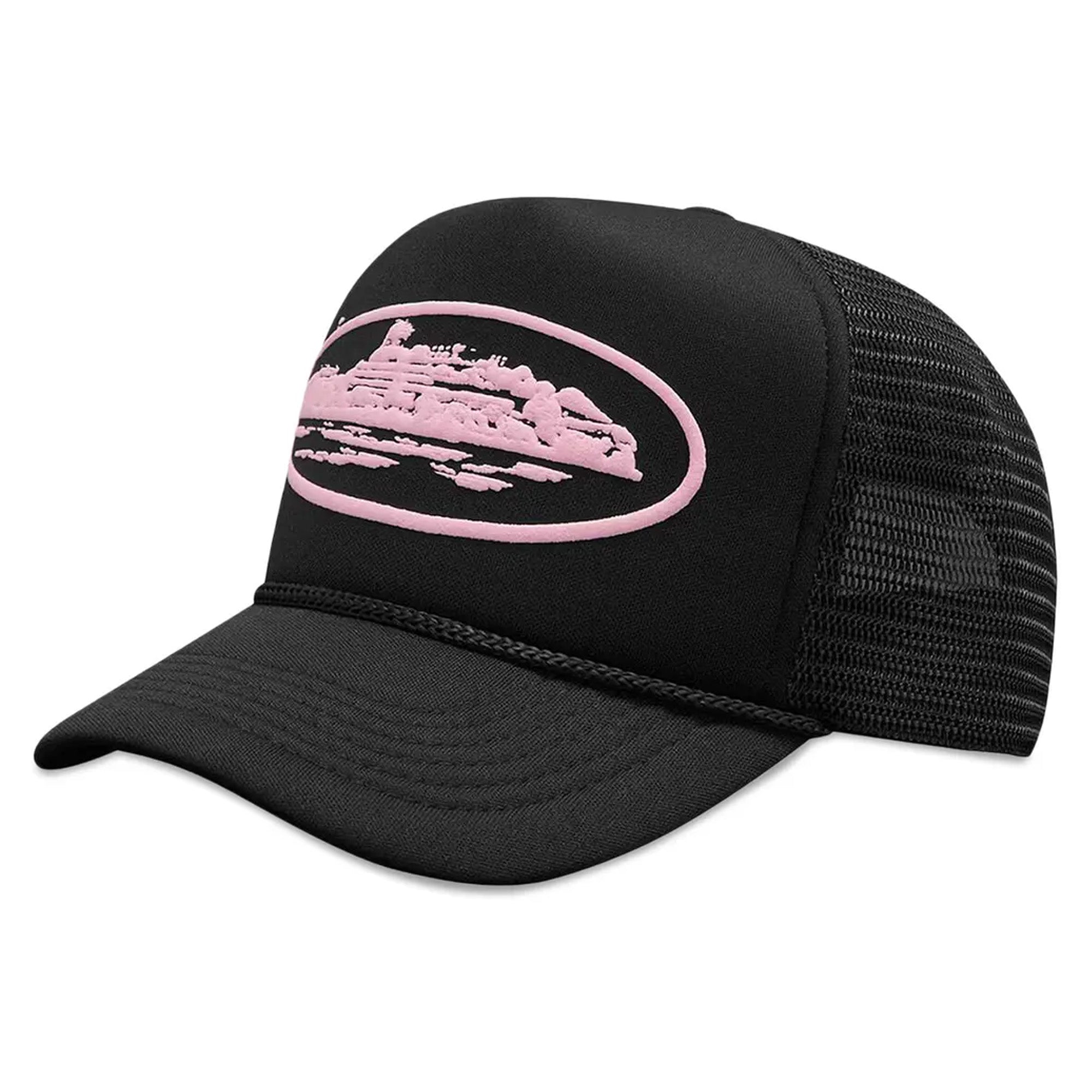 Corteiz Alcatraz Premium Trucker Hat for Men & Women - Black & Pink Adjustable Snapback Cap - Stylish Streetwear Accessory for Outdoor, Sports & Casual Wear (2024 Edition)