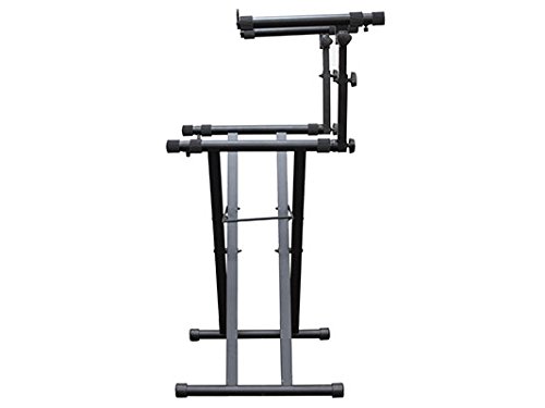 ODYSSEY LTBXS2 Heavy-Duty Two-Tier X-Stand DJ Keyboard Stand - Durable Double Braced Coffin Style for Live Performances & Studio Sessions - Perfect for DJs, Musicians & Keyboard Players