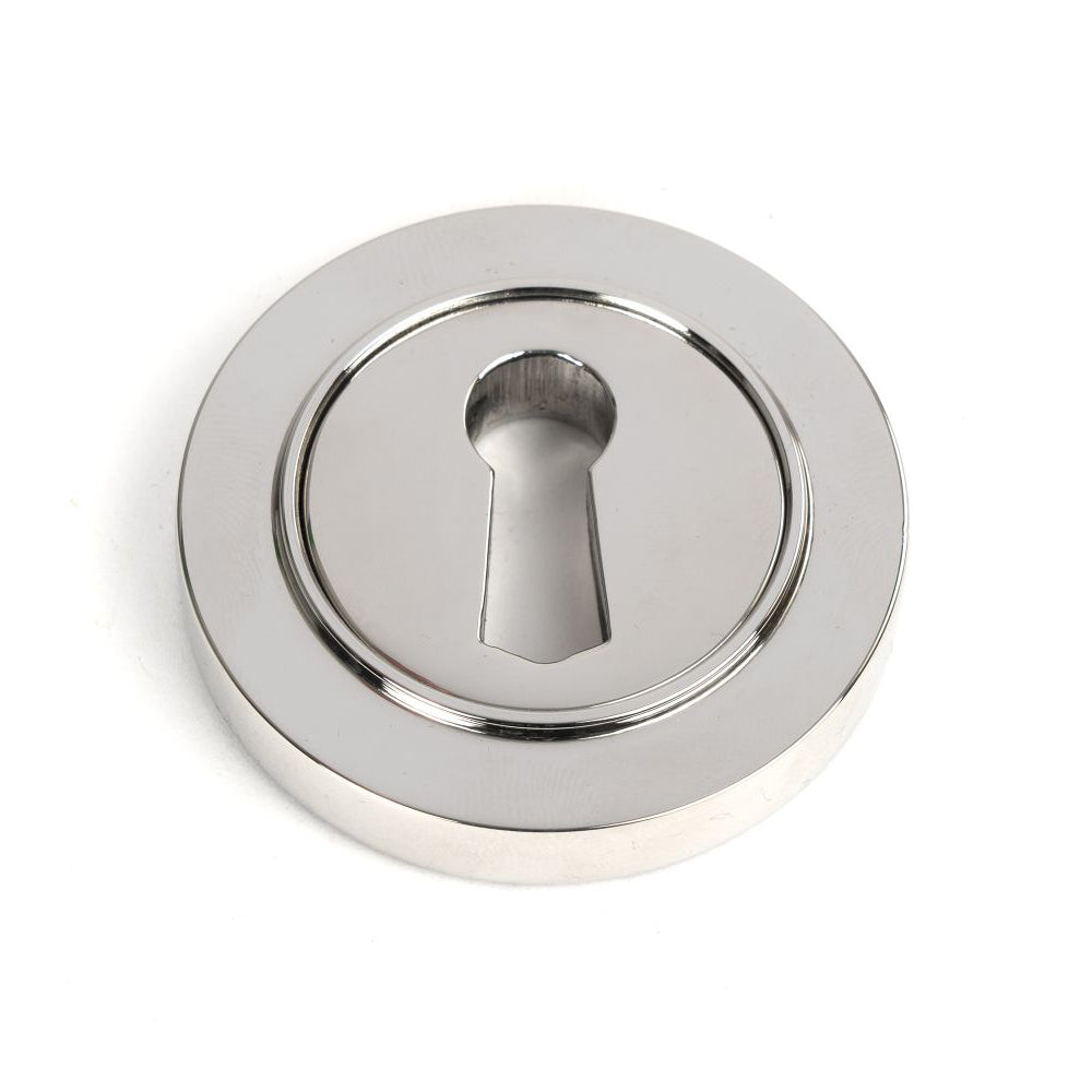 Polished Stainless Steel Round Concealed Escutcheon Plate - Rust-Resistant Door Hardware for Bathroom & Cabinet Installation