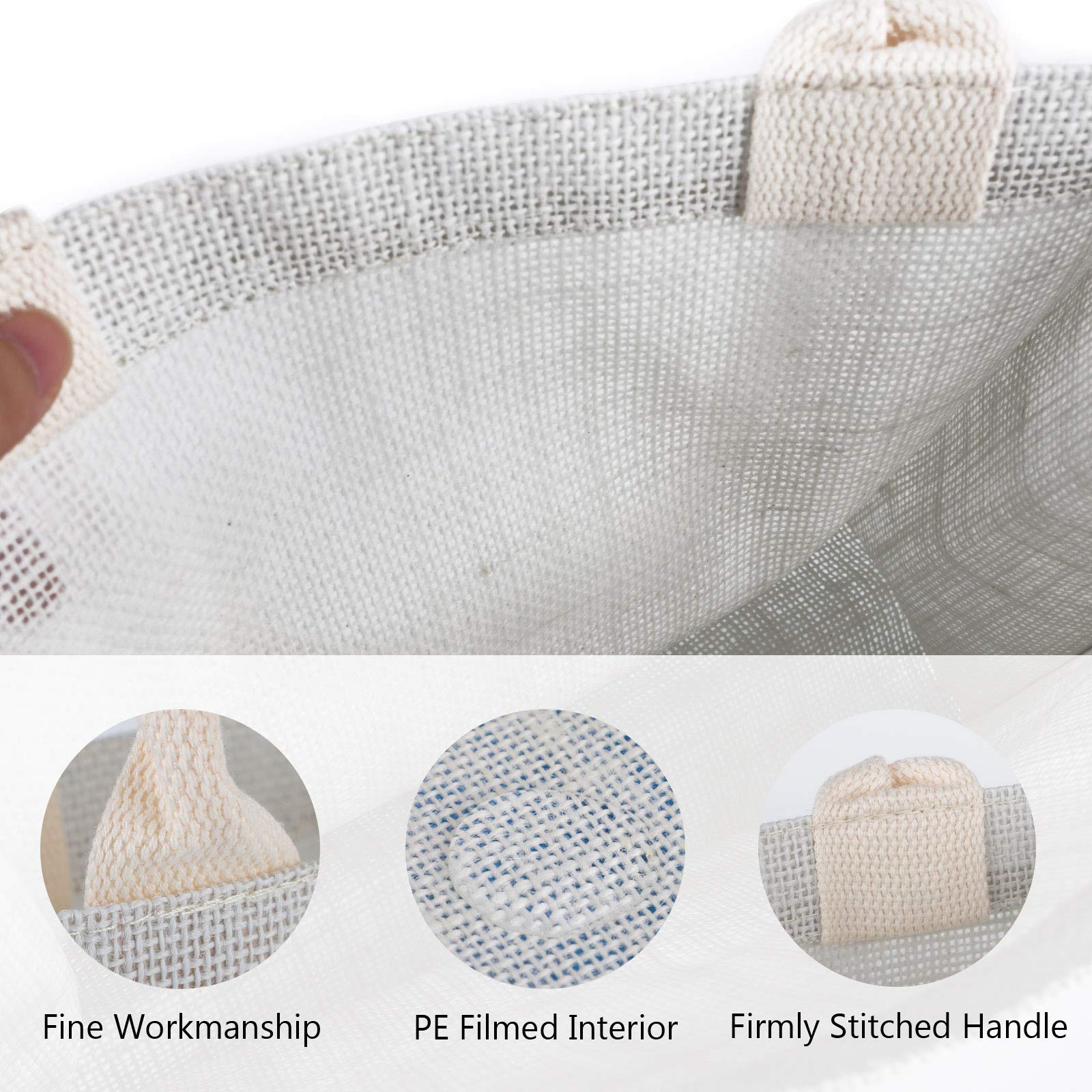 Segarty 6-Pack Small White Burlap Jute Reusable Canvas Tote Bags with Handles - Eco-Friendly Blank Bulk Totes for Bridesmaid Wedding Favors, Women's Grocery Shopping, Bachelorette Party & Beach Trips - Perfect for Farmers Markets, Picnics and Everyday Use