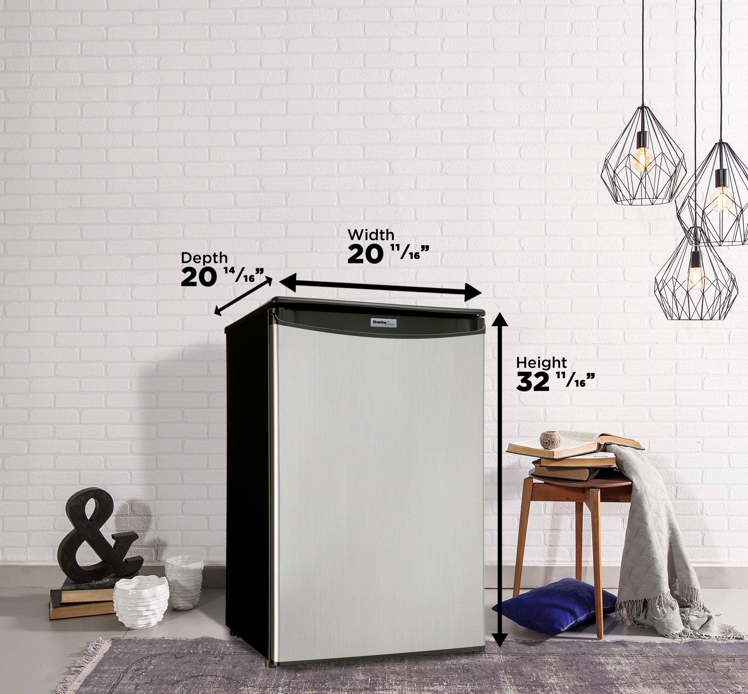 Danby DAR044A4BSLDD 4.4 cu. ft. Compact Refrigerator - Stainless Steel Mini Fridge for Dorm, Office, Bedroom & Small Spaces - Energy Efficient & Quiet Cooling