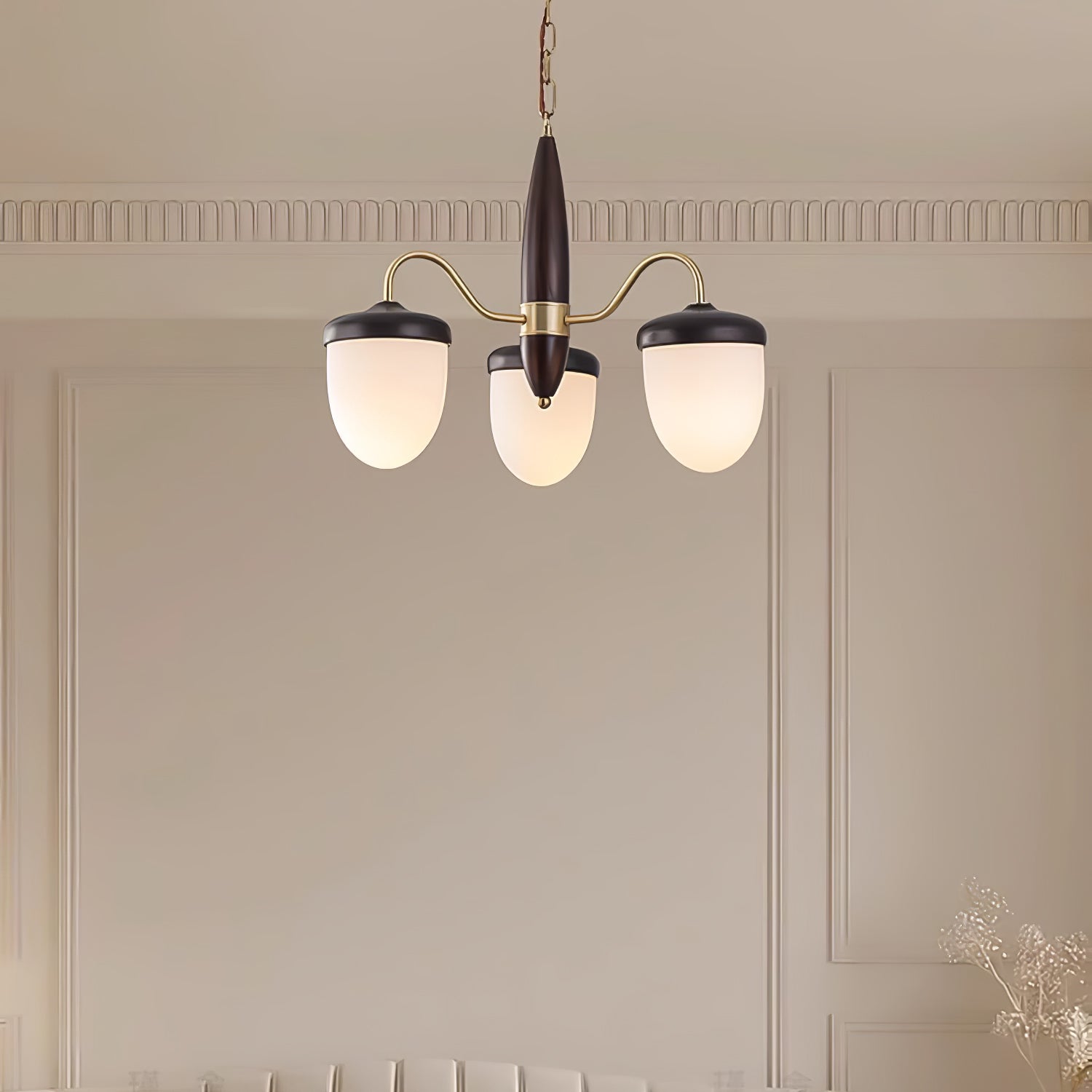 Elegant Hazelnut Branch Chandelier - Rustic Wooden Ceiling Light Fixture for Dining Room, Living Room & Bedroom Decor