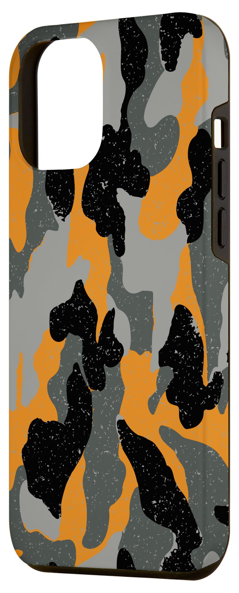 iPhone 12 Pro Max Camouflage Phone Case - Durable Hunter Orange Black Grey Camo Cover | Shockproof & Scratch-Resistant Protection for Outdoor Adventures, Hunting & Daily Use