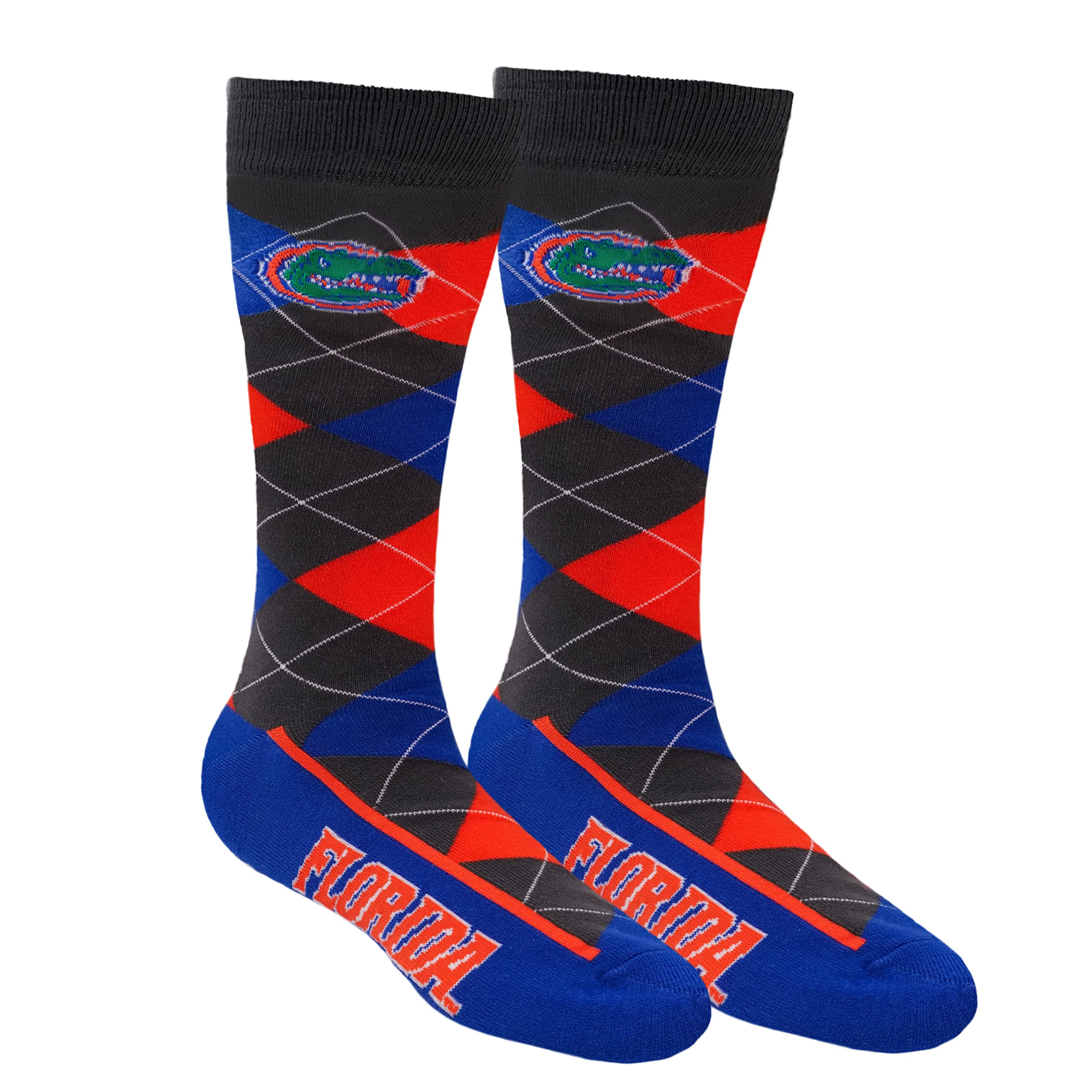 Men's Zoom NCAA Argyle Dress Socks by For Bare Feet - Comfortable & Stylish Formal Socks for Business, Office, and Special Occasions