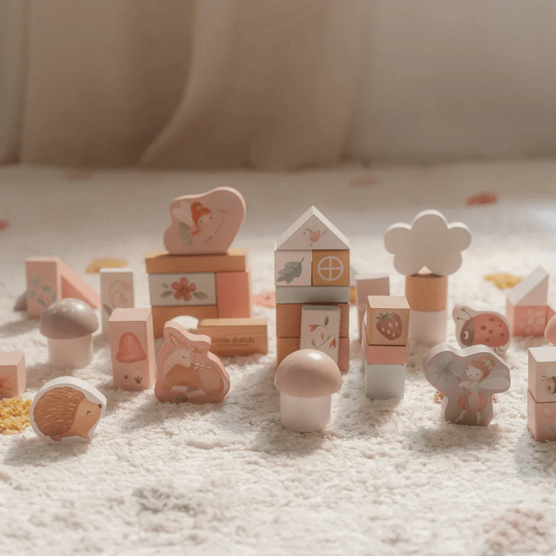 Fairy Garden Wooden Building Blocks Set - Creative Kids Educational Toys for Imaginative Play & Learning - Perfect for Indoor & Outdoor Playtime