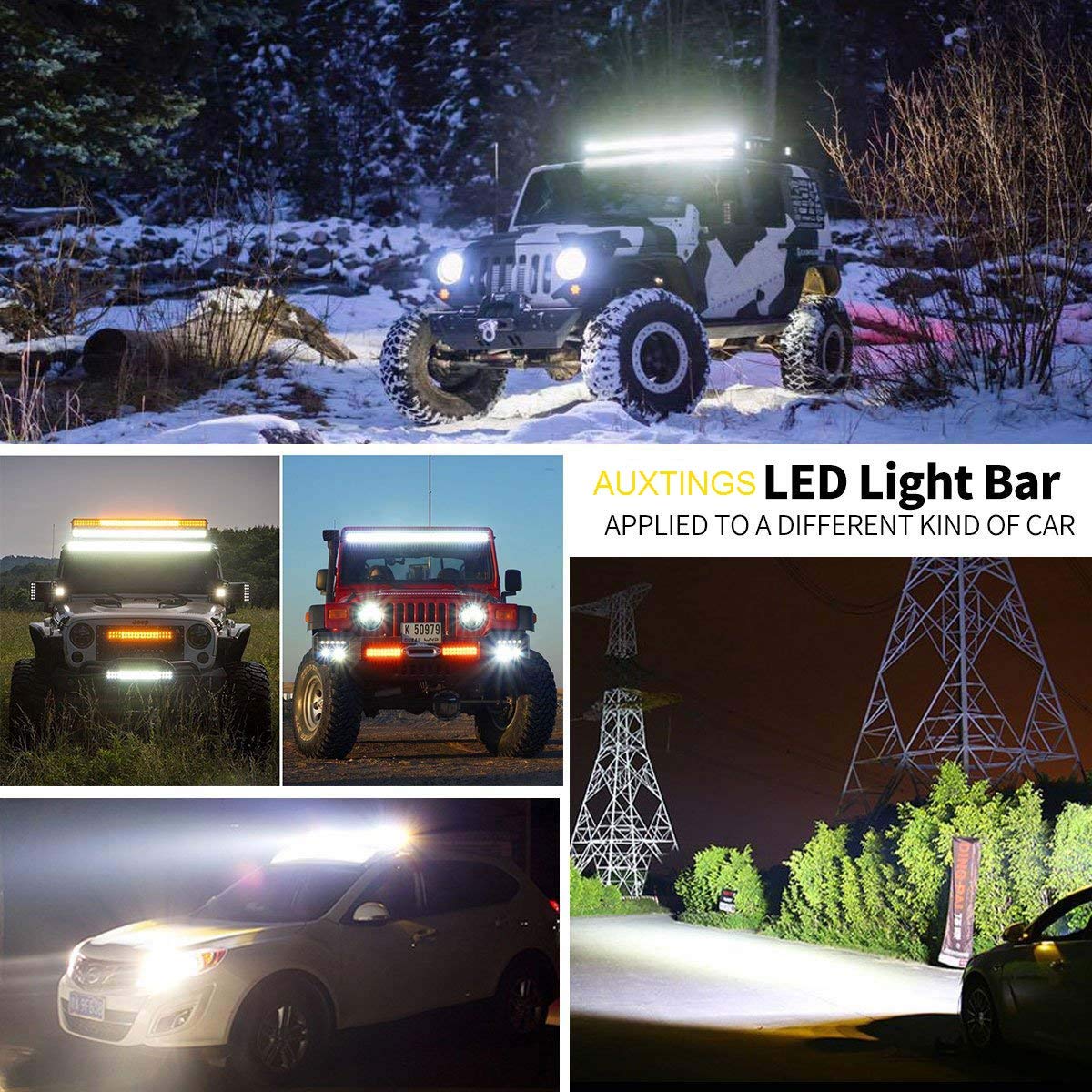 Willpower 17-Inch 46cm 360W LED Light Bar - Triple Row Off-Road Driving Lights with Spot Flood Combo Beam - Waterproof LED Cube Lights for Trucks, ATV, UTV, SUV (12V/24V DC) - Perfect for Night Off-Roading, Camping & Emergency Lighting