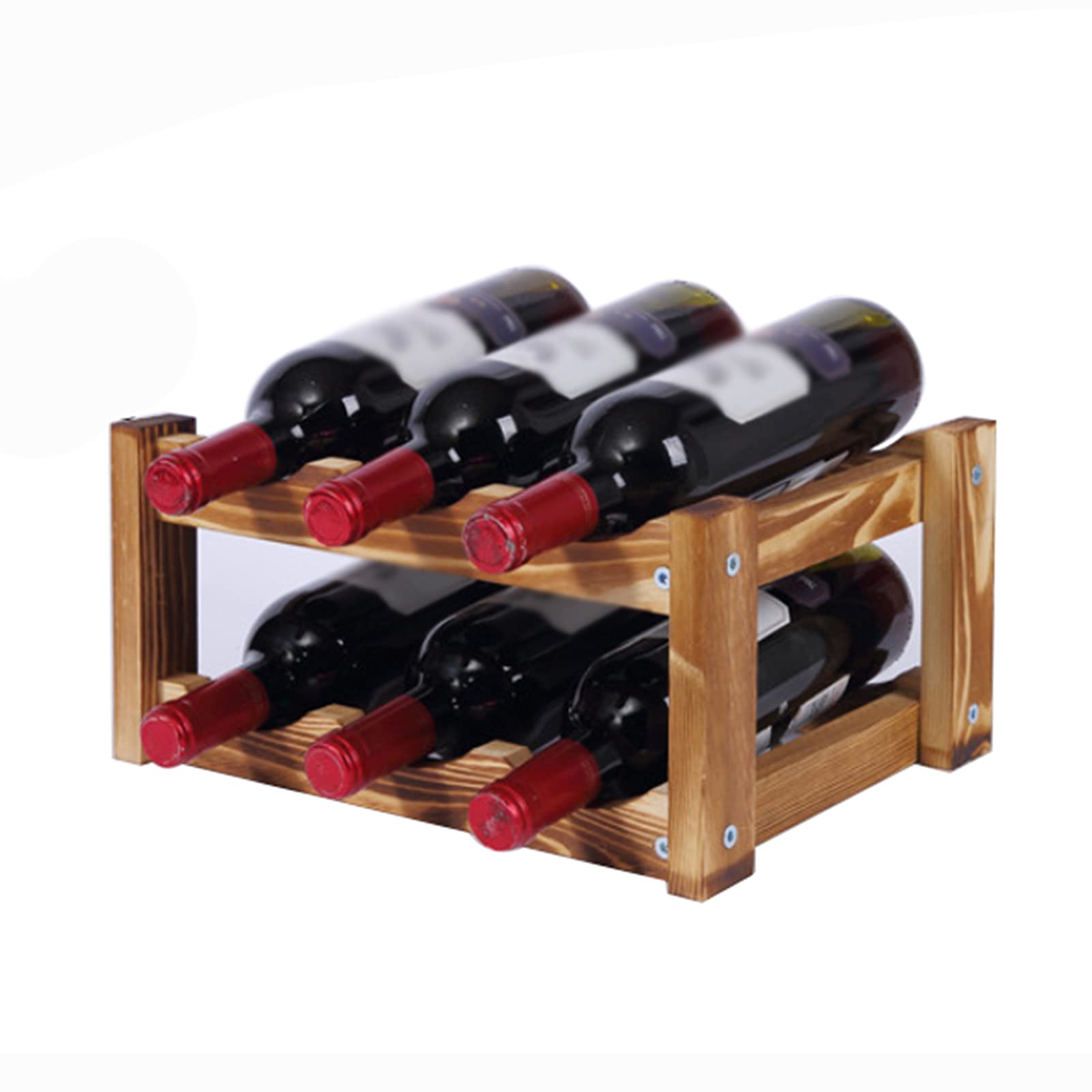 CVDMODD Wine Rack Holder - Countertop Wine Shelf Storage Organizer for Kitchen, Pantry, Bar - Decorative Home Wine Bottle Display - Perfect for Wine Enthusiasts & Entertaining Guests