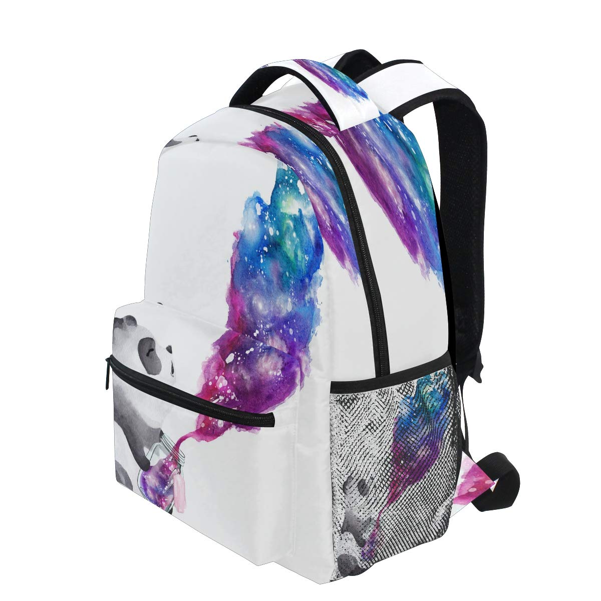 Blueangle Panda Galaxy Glass Jar Print Laptop Backpack - Lightweight School Backpack for Girls, Boys & Teens - Perfect for College, Work & Travel