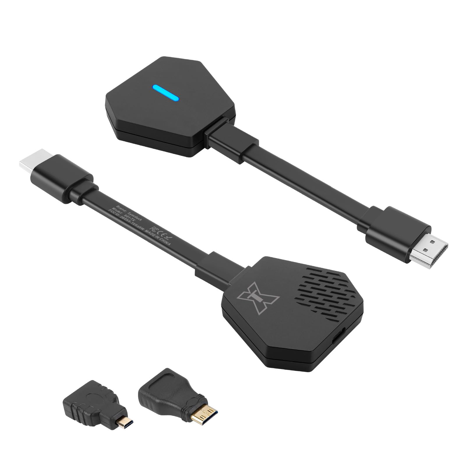 5G Wireless HDMI Transmitter and Receiver Kit - 1080P@60Hz, 165ft Range - Compatible with PC, Laptop, Nintendo Switch, TV Box to TV/Monitor/Projector (Black) - Perfect for Home Theater, Gaming & Office Presentations