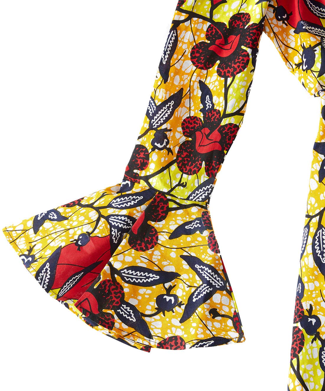 African Print Maxi Dress for Women - Long Sleeve Elegant Traditional Skater Dress for Fall Winter | Floor Length Retro Style | Perfect for Parties, Weddings & Cultural Events