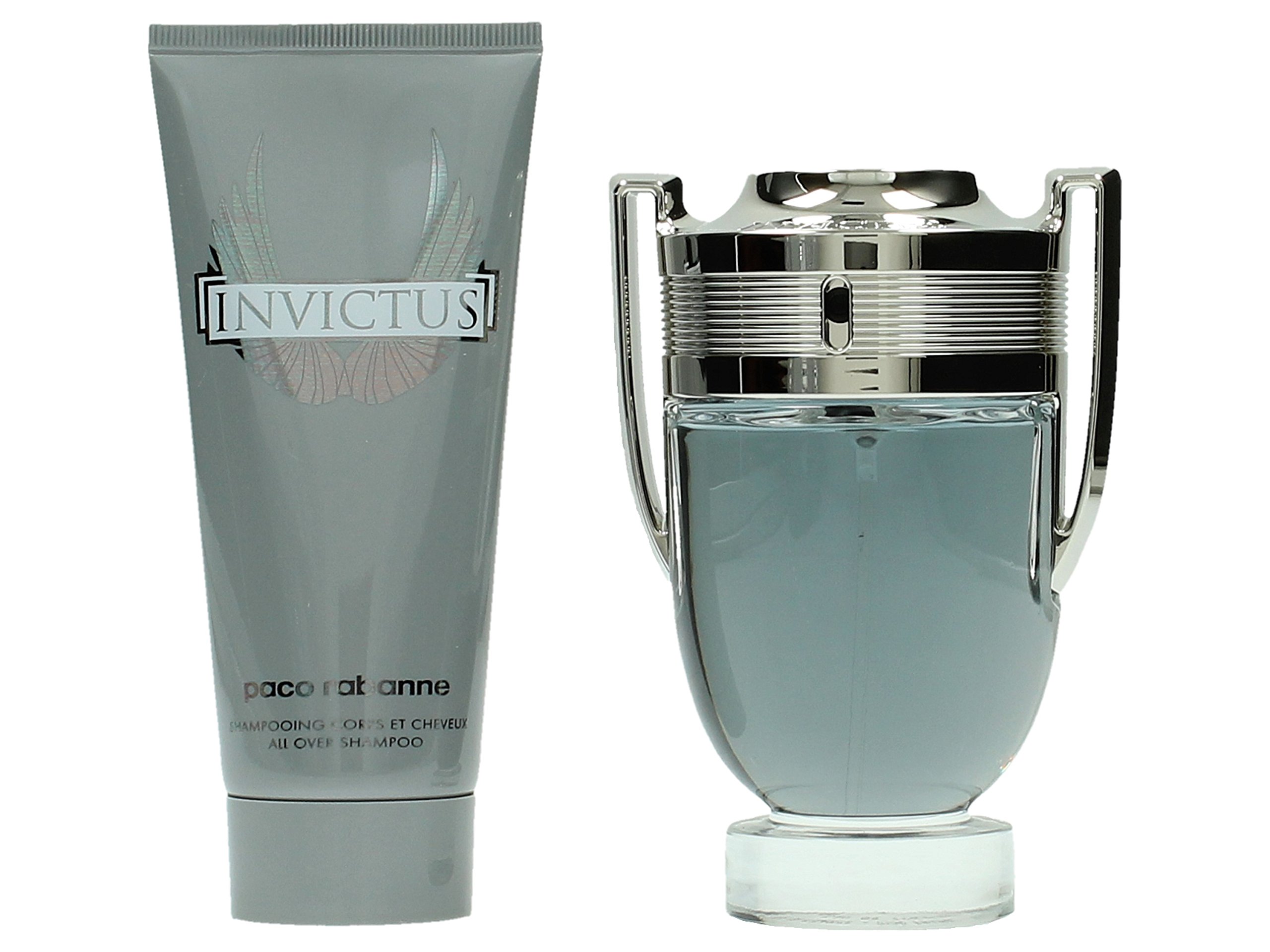 Paco Rabanne Invictus Eau de Toilette Spray & Shampoo Travel Gift Set for Men - Fresh Aquatic Cologne & Hair Care Duo - Perfect for Gym, Travel & Date Night