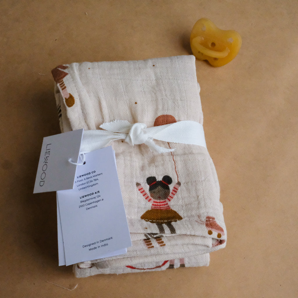 Liewood Lewis Muslin Cloth 2-Pack for Baby Dolls - Soft & Breathable Swaddle Blankets for Newborns, Infants & Toddlers - Perfect for Playtime, Nursery Decor & Travel Accessories