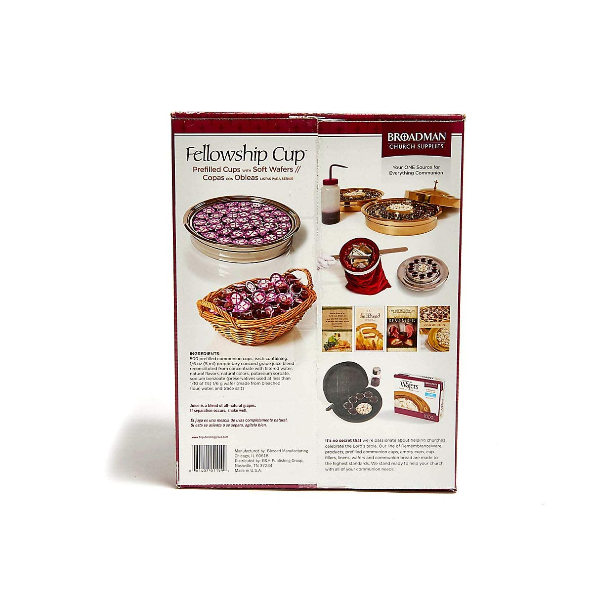 BROADMAN CHURCH SUPPLIES Pre-filled Communion Cups with Juice & Wafer - 500 Count Set for Holy Communion Services, Church Gatherings & Religious Ceremonies