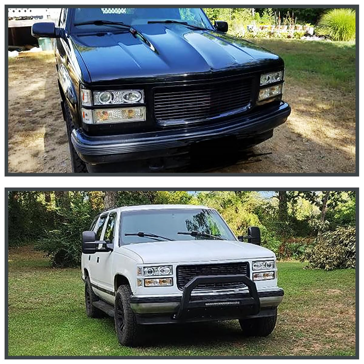 Spec-D Tuning LED Halo Projector Headlights with Bumper & Corner Lights - Compatible with 1994-1998 GMC C/K C10, Sierra, Yukon, Suburban - Left & Right Pair Headlamp Assembly - Upgrade for Night Driving & Off-Road Adventures