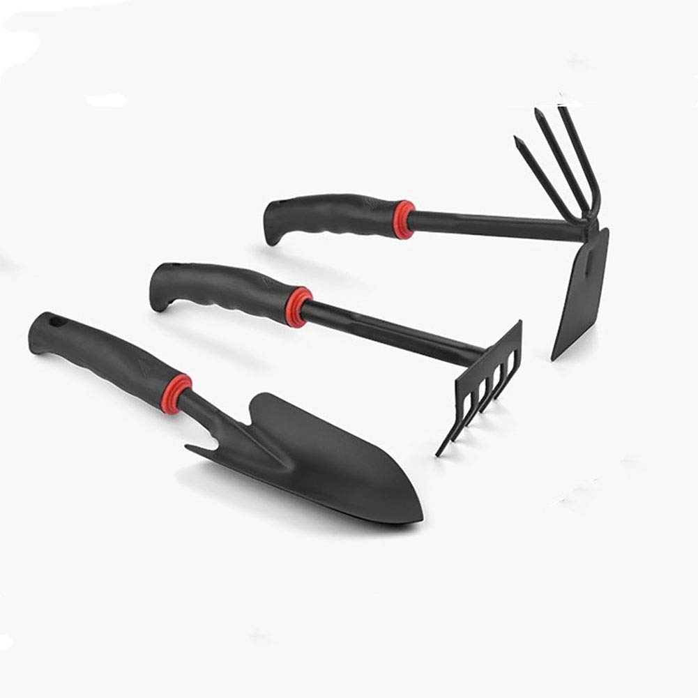 3 Sets Black Plastic Handle Garden Shovel - Dual Purpose Flower Potting and Agricultural Gardening Tool Set for Outdoor Planting, Digging, Weeding | Perfect for Home Garden, Yard Work, and Landscaping Projects