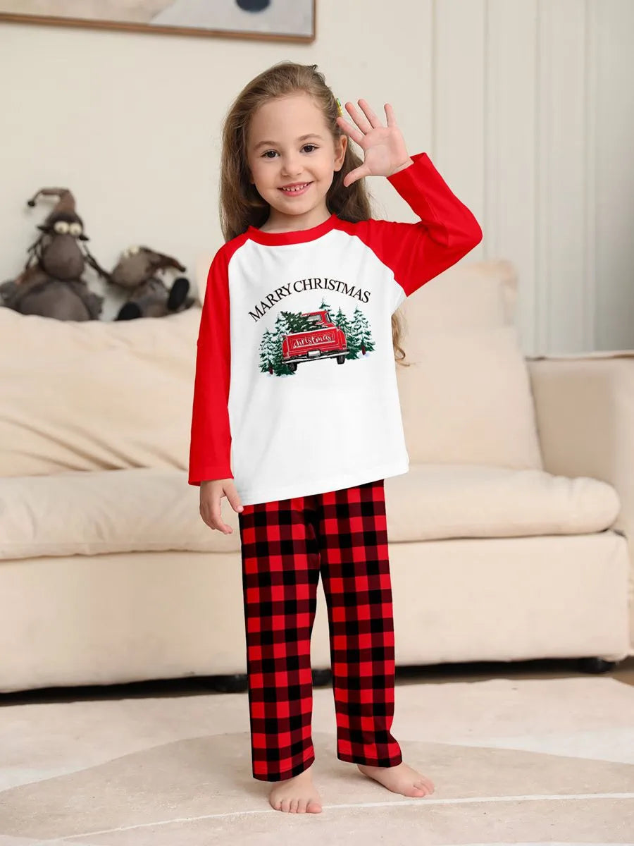 Printed Car Christmas Matching Family Pajamas Set - Holiday Sleepwear for Kids & Adults - Perfect for Christmas Morning & Family Photos