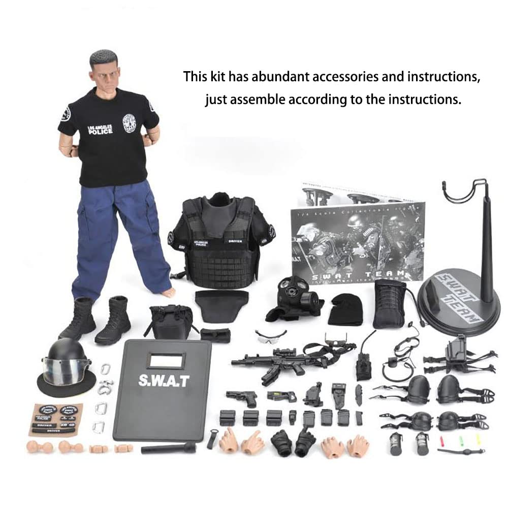 12 Inch SWAT Soldier Action Figure Set with Accessories - Military Collectible Toy for Boys & Adults - Perfect for Display, Gifting, and Role-Playing Scenes