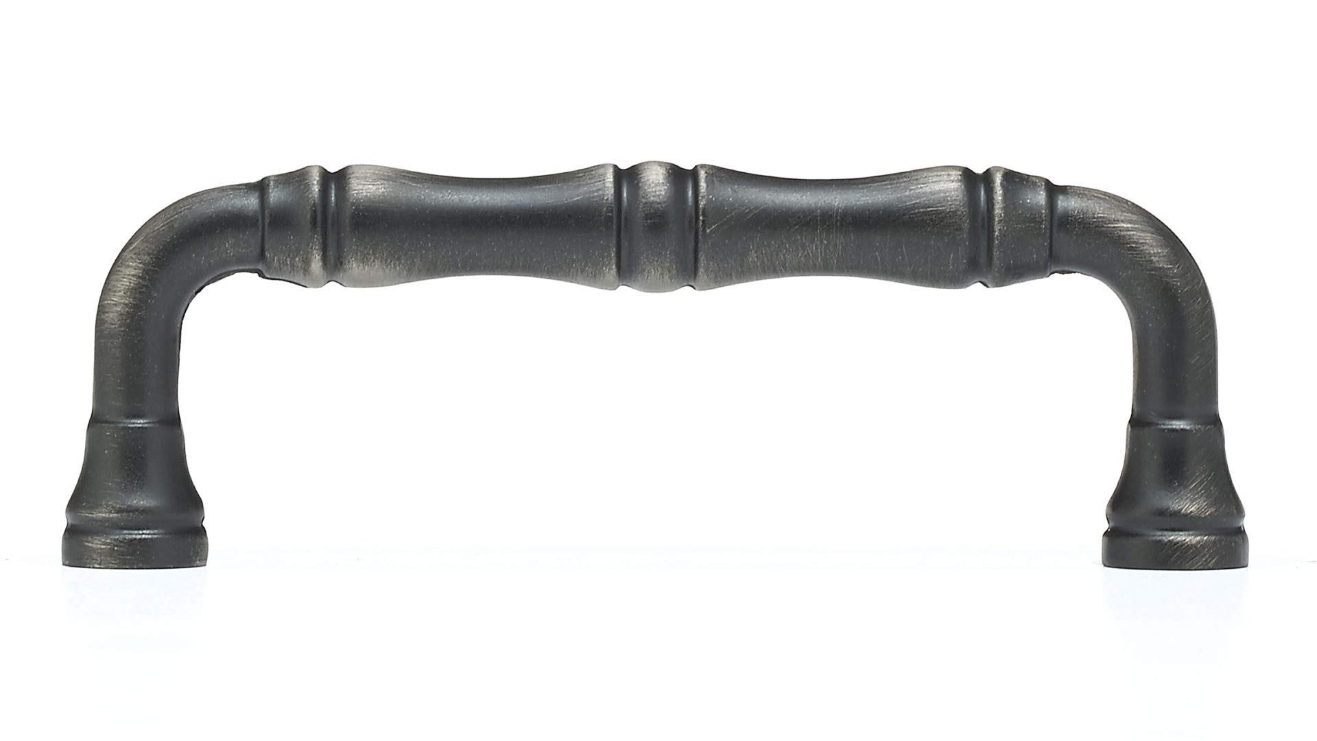 Antique Nickel Cabinet Drawer Pull Handle - 3 Inch (76mm) Center-to-Center - Boucherville Collection by Richelieu Hardware BP74076143 - Perfect for Kitchen Cabinets, Bathroom Vanities & Furniture Drawers - Classic Traditional Home Decor Upgrade