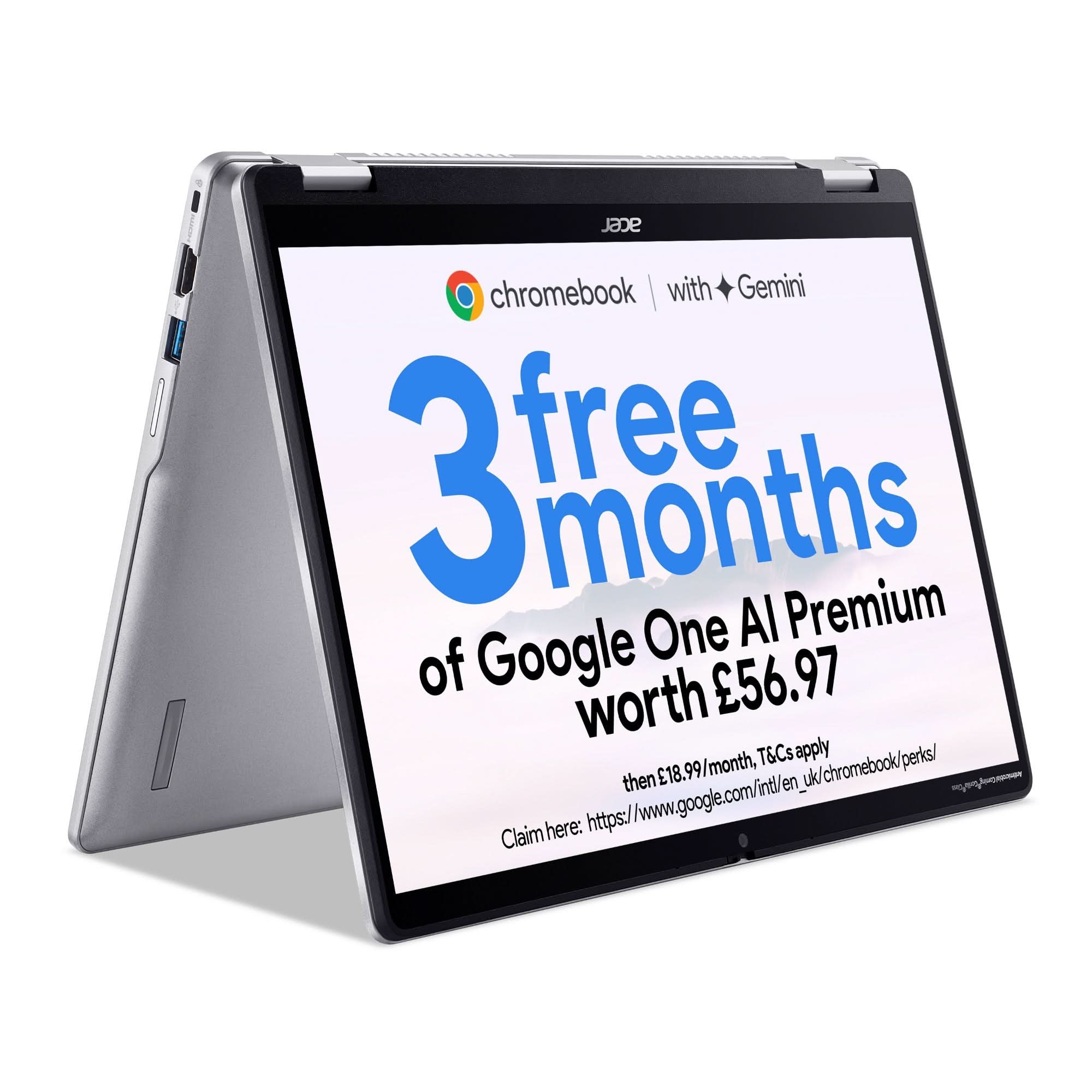 Acer Chromebook Spin 314 Convertible Laptop (CP314-2HN) - Intel N100 Processor, 4GB RAM, 128GB Storage, 14