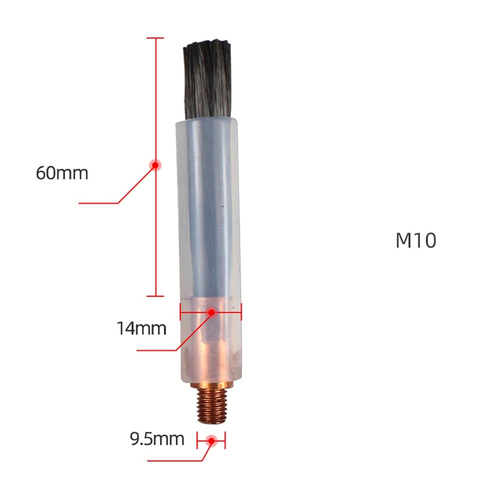 TIG MIG Welding Bead Cleaner Brush Head - 60MM Length, M10 Thread (10PCS) - Perfect for Weld Seam Polishing & Cleaning in Automotive, Metal Fabrication & DIY Projects