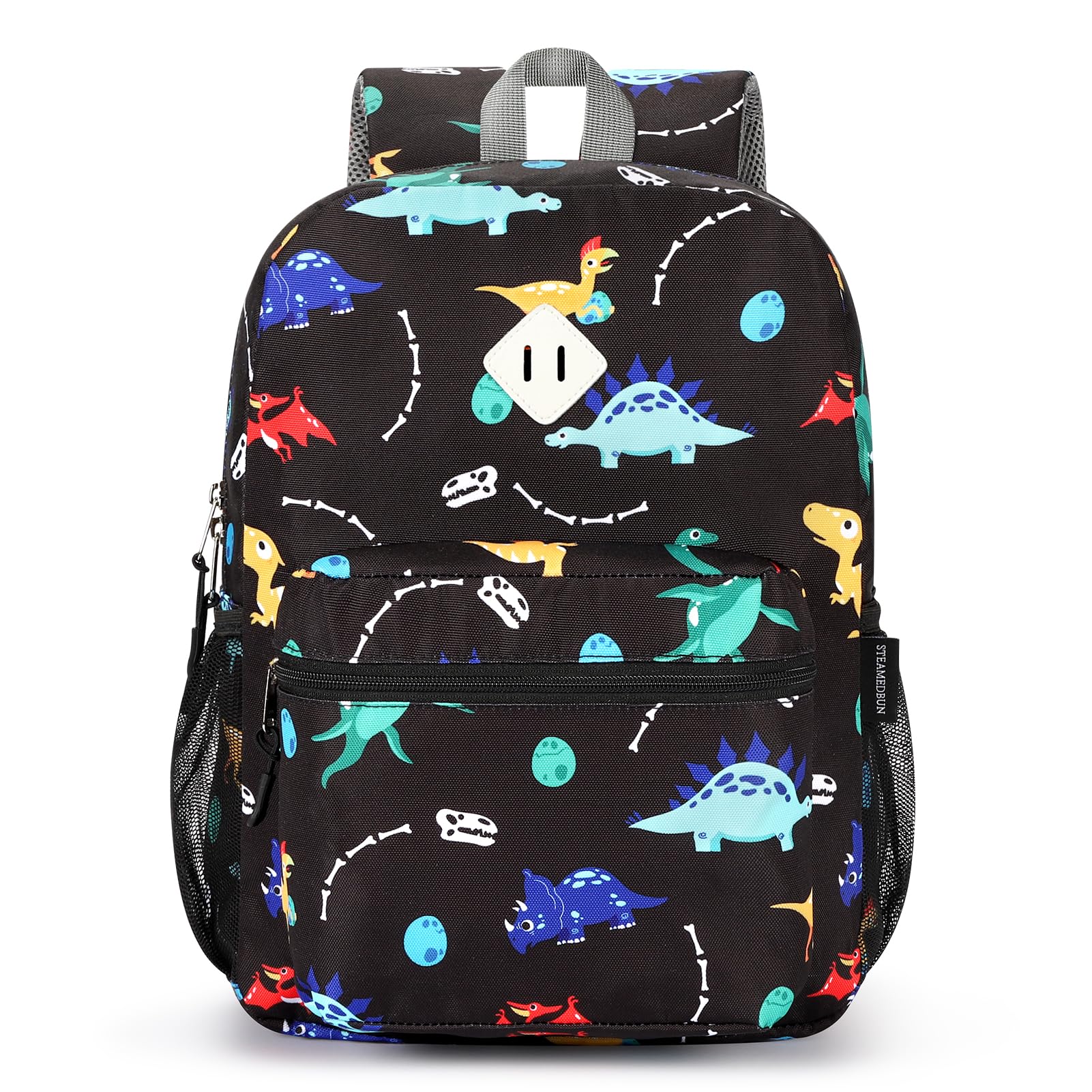 Dinosaur Backpack for Boys 4-8 Years | 15 Inch Kids School Backpack for Elementary & Kindergarten | STEAMEDBUN Durable Children's Backpack - Perfect for School, Travel & Daily Adventures