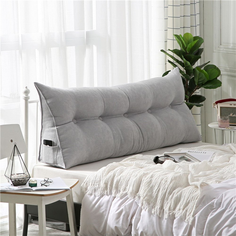 SAZDFY Large Soft Headboard Wedge Pillow - 200x20x50cm Triangular Positioning Cushion with Removable Washable Cover | Perfect for Sofa Support, Bed Reading & Back Pain Relief