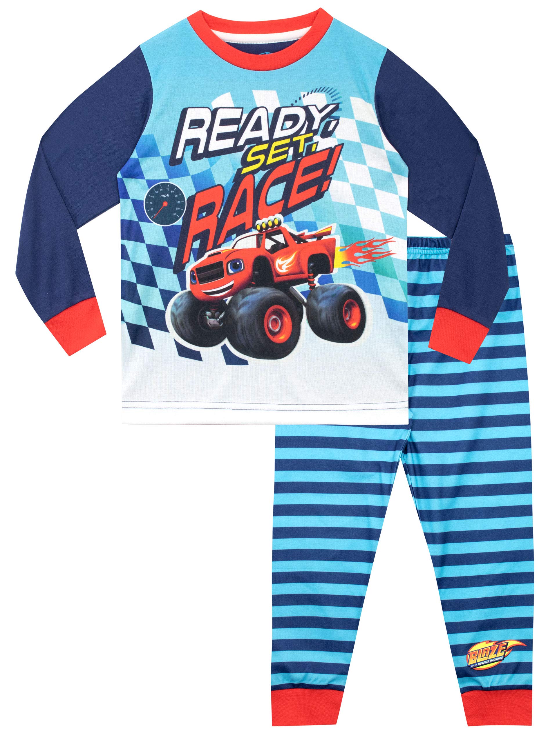 Blaze and The Monster Machines Boys Pajama Set - Kids Cartoon Character Sleepwear for Boys 2-8 Years - Soft & Comfortable Nightwear for Bedtime, Sleepovers, and Playtime