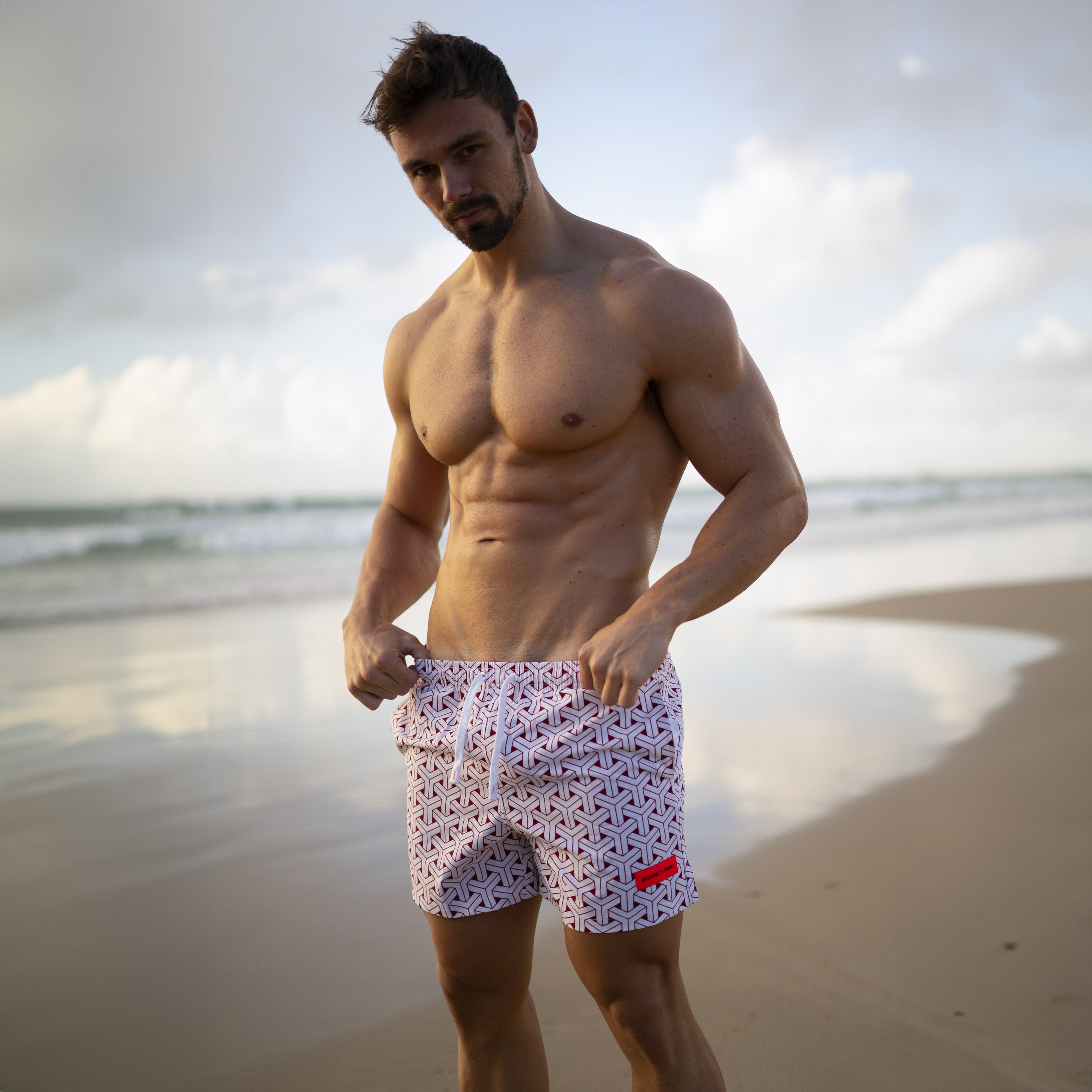 Premium Men's Swim Shorts TJ Red - Quick Dry, Comfortable & Stylish for Beach, Pool & Summer Vacations