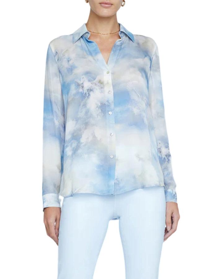 L'Agence Nina Long Sleeve Blouse for Women | Elegant Button Down Shirt with French Cuffs | Perfect for Office Wear, Business Meetings & Formal Occasions